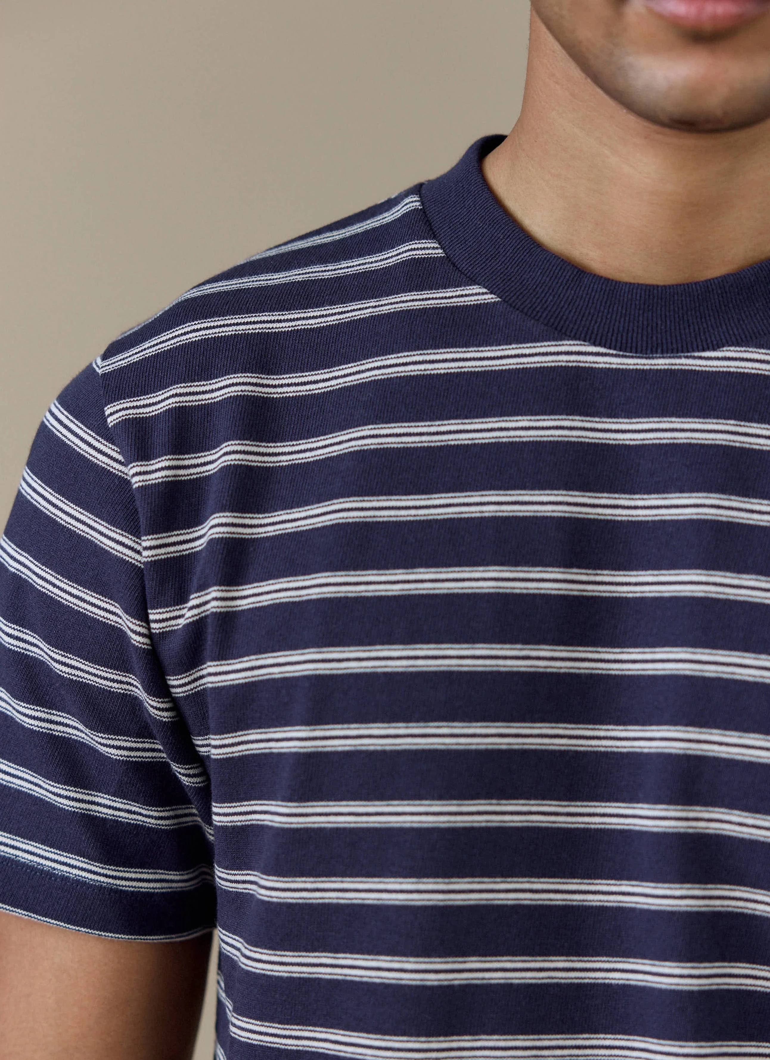 1802-arlo-raw-hem-breton-t-shirt-organic-cotton-navy-stripe-2.webp Arlo Raw Hem Breton T Shirt | Organic Cotton | Navy Stripe