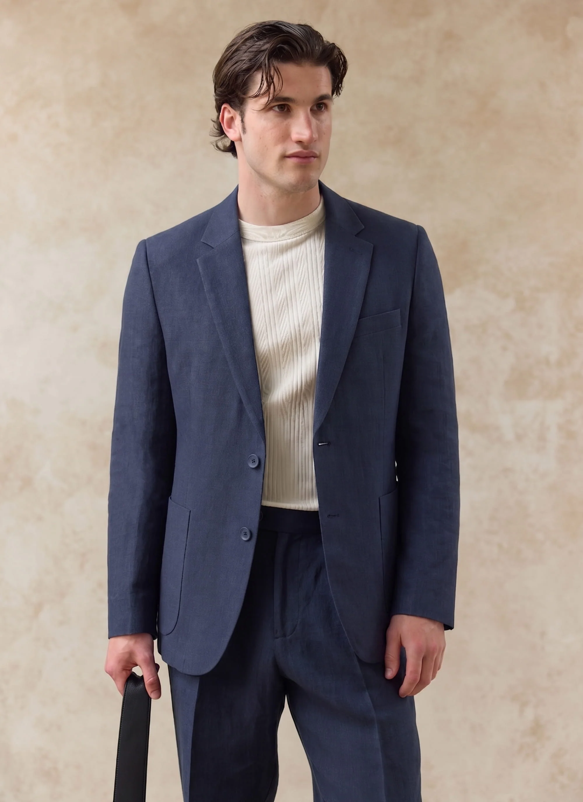 Tailored Linen Blazer | Navy