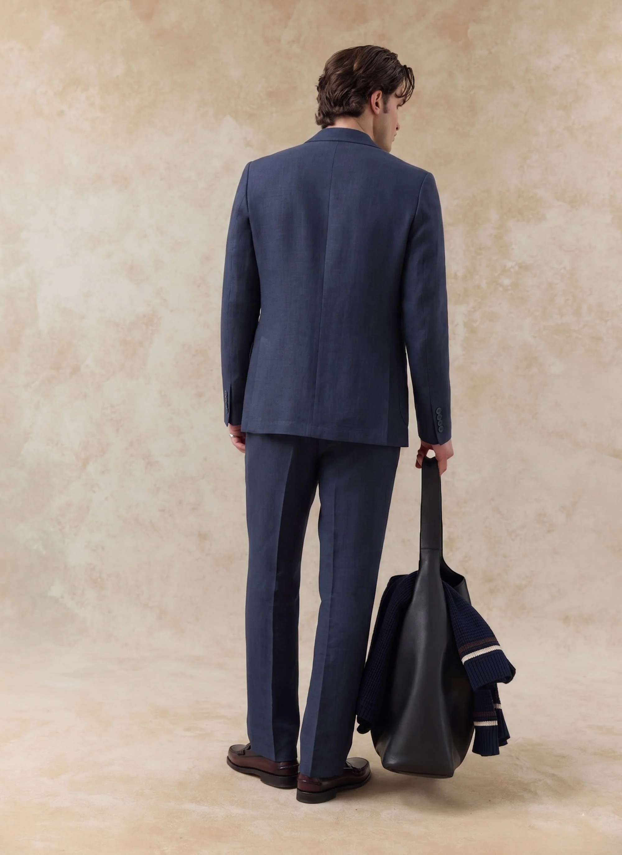 Tailored Linen Blazer | Navy