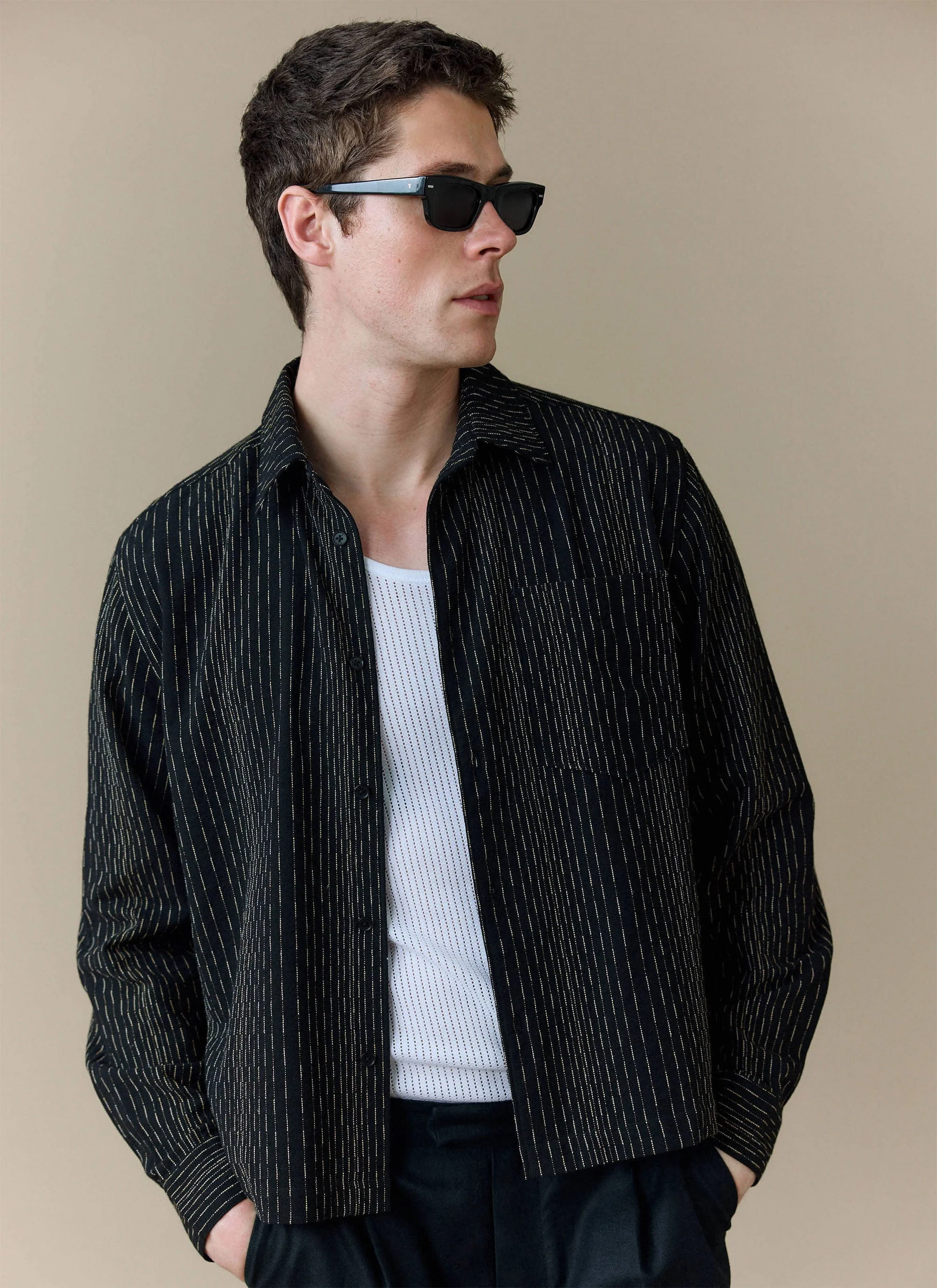 1903-leland-cuban-boxy-shirt-cotton-black-1.webp Leland Cuban Boxy Shirt | Cotton | Black