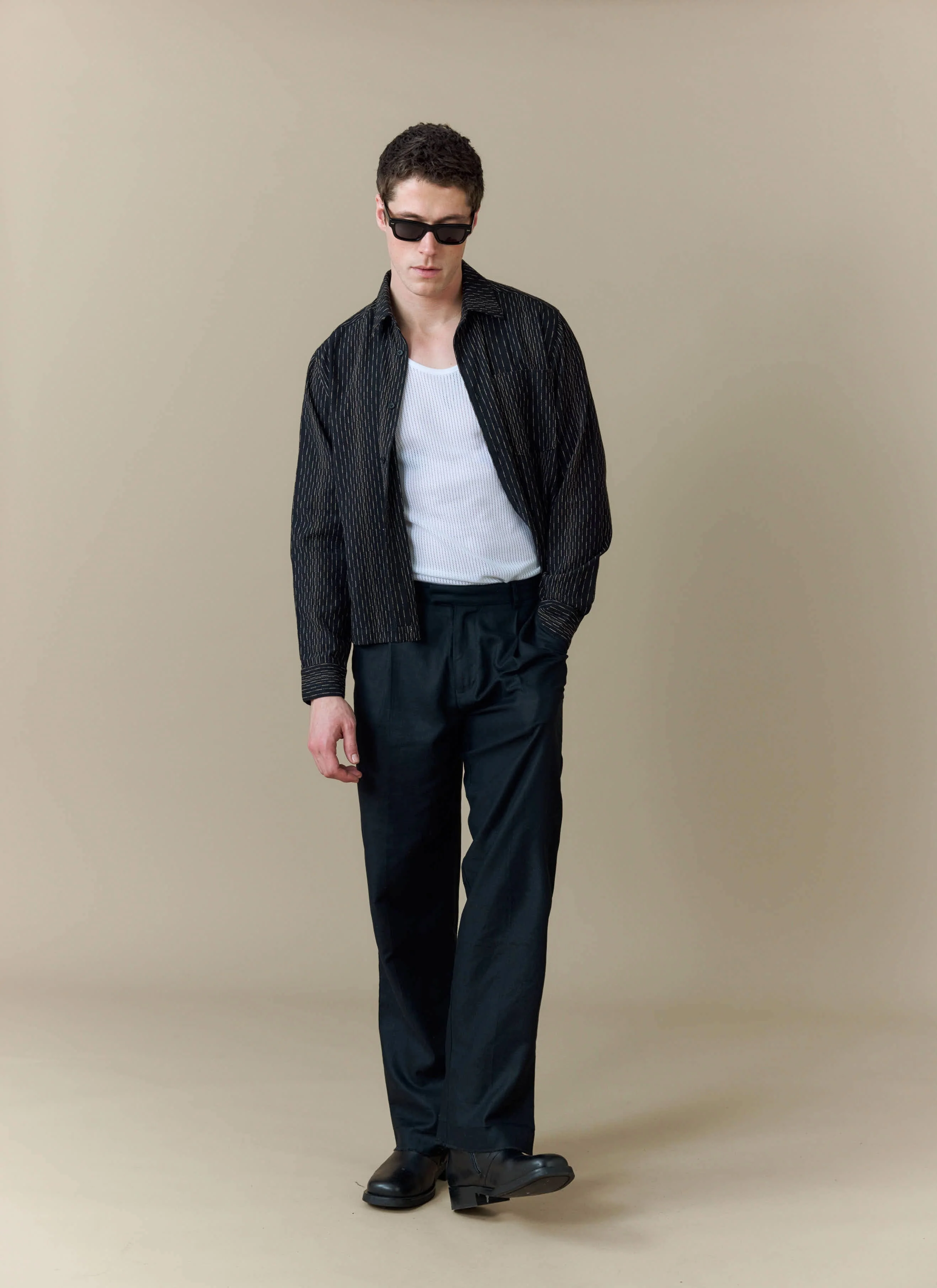 1903-leland-cuban-boxy-shirt-cotton-black-7.webp Leland Cuban Boxy Shirt | Cotton | Black