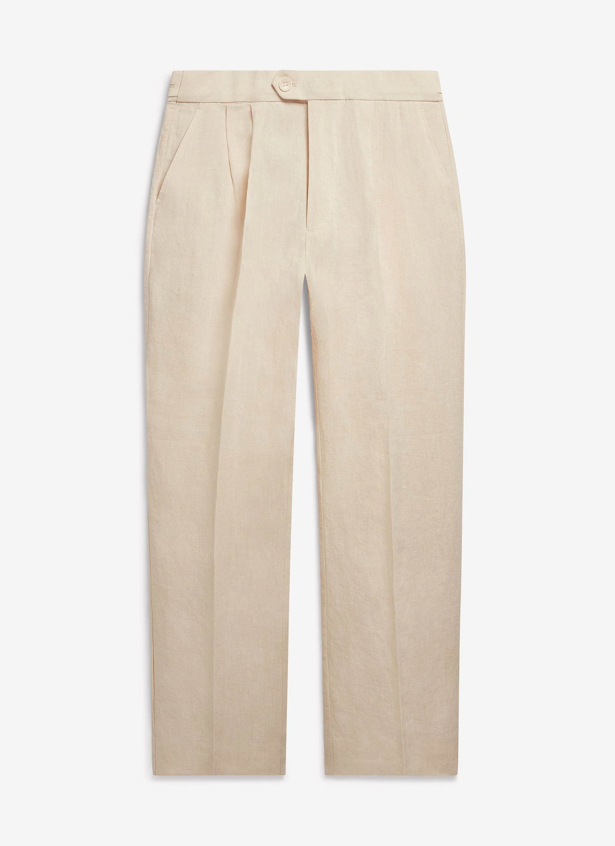 1910-pleated-tailored-trousers-linen-cream-5.webp Pleated Tailored Trousers | Linen | Cream