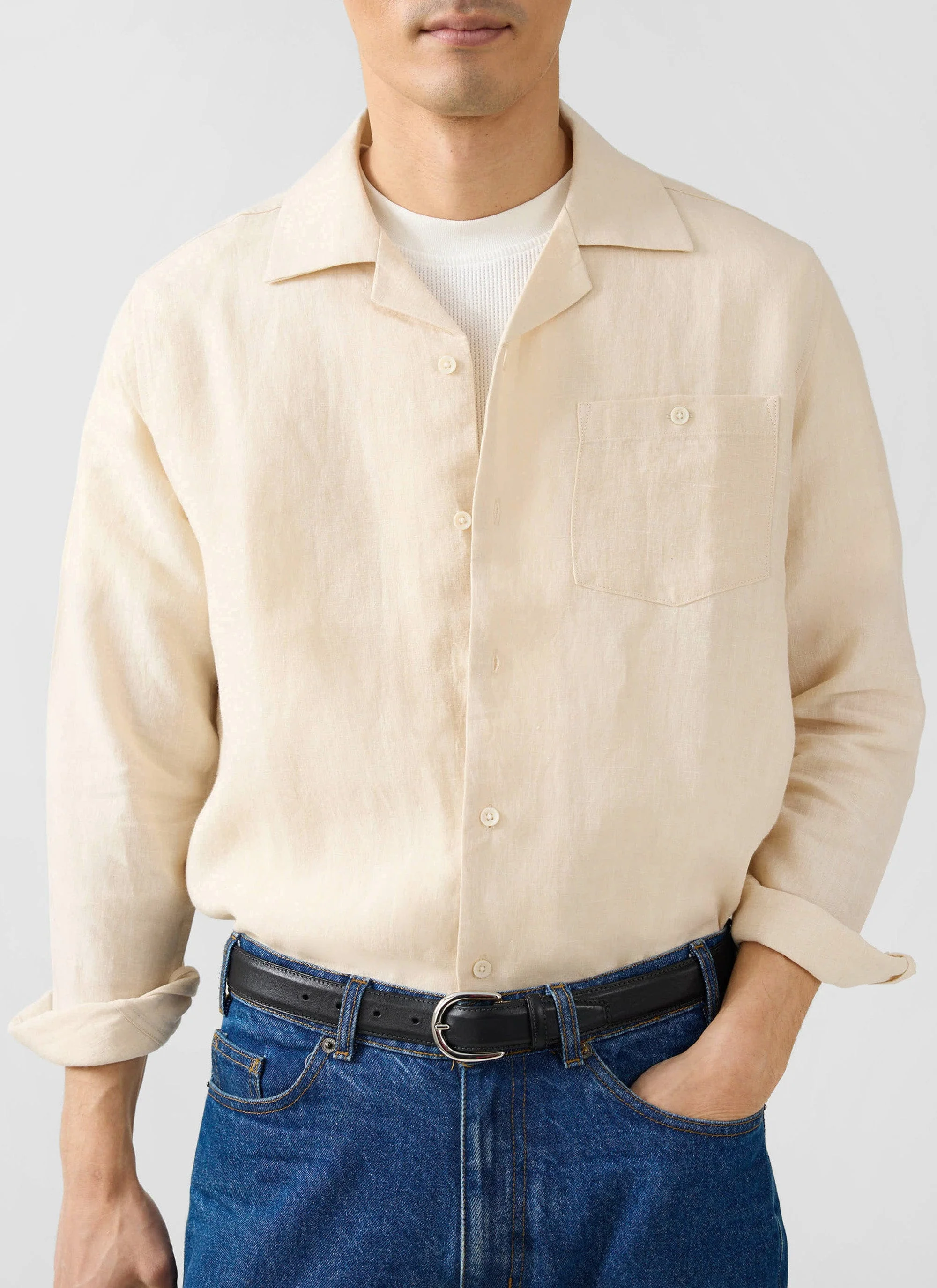 1957-long-sleeve-cuban-linen-shirt-cream-3.webp Long Sleeve Cuban Linen Shirt | Cream