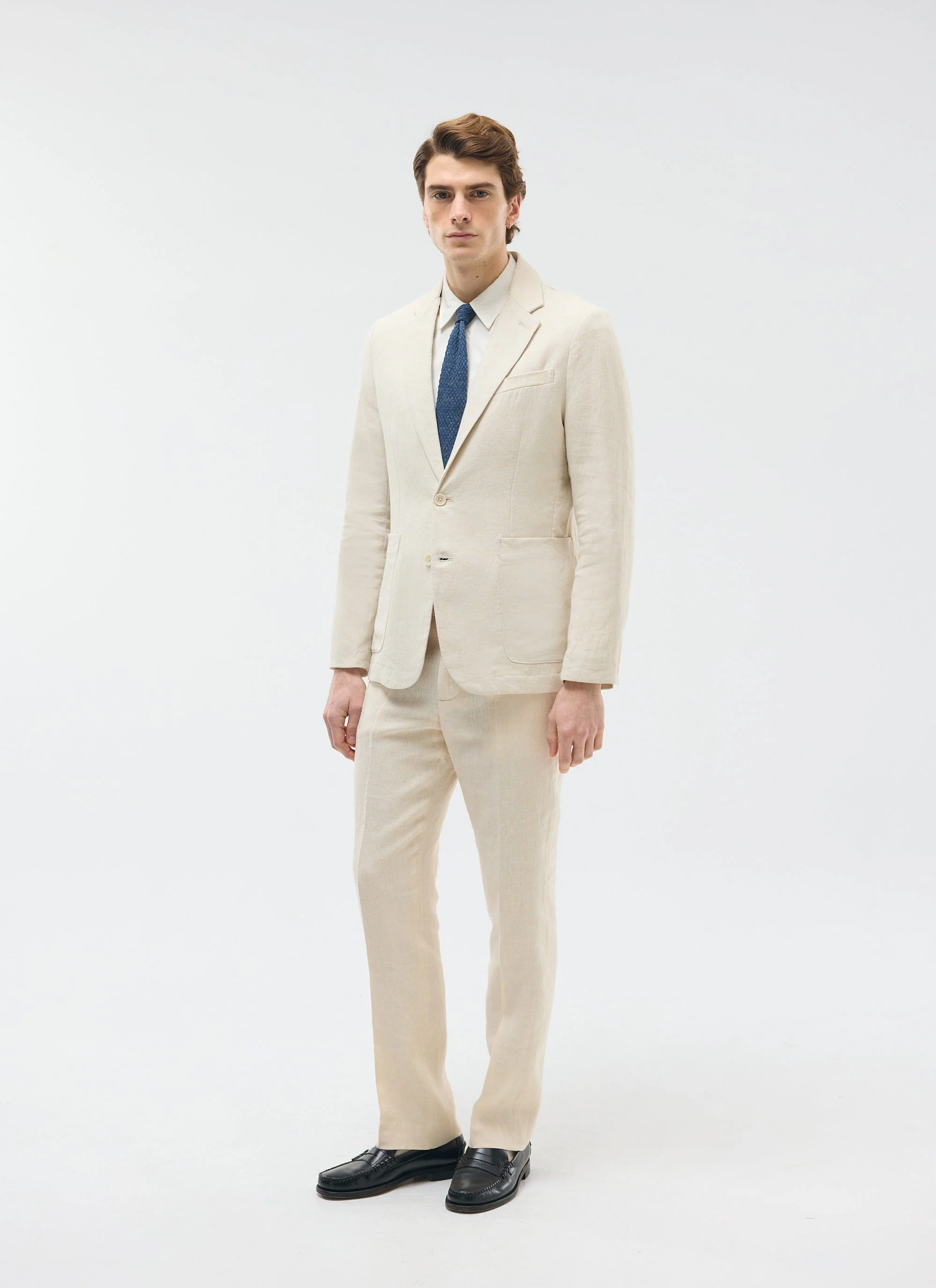 Tailored Linen Trousers | Cream