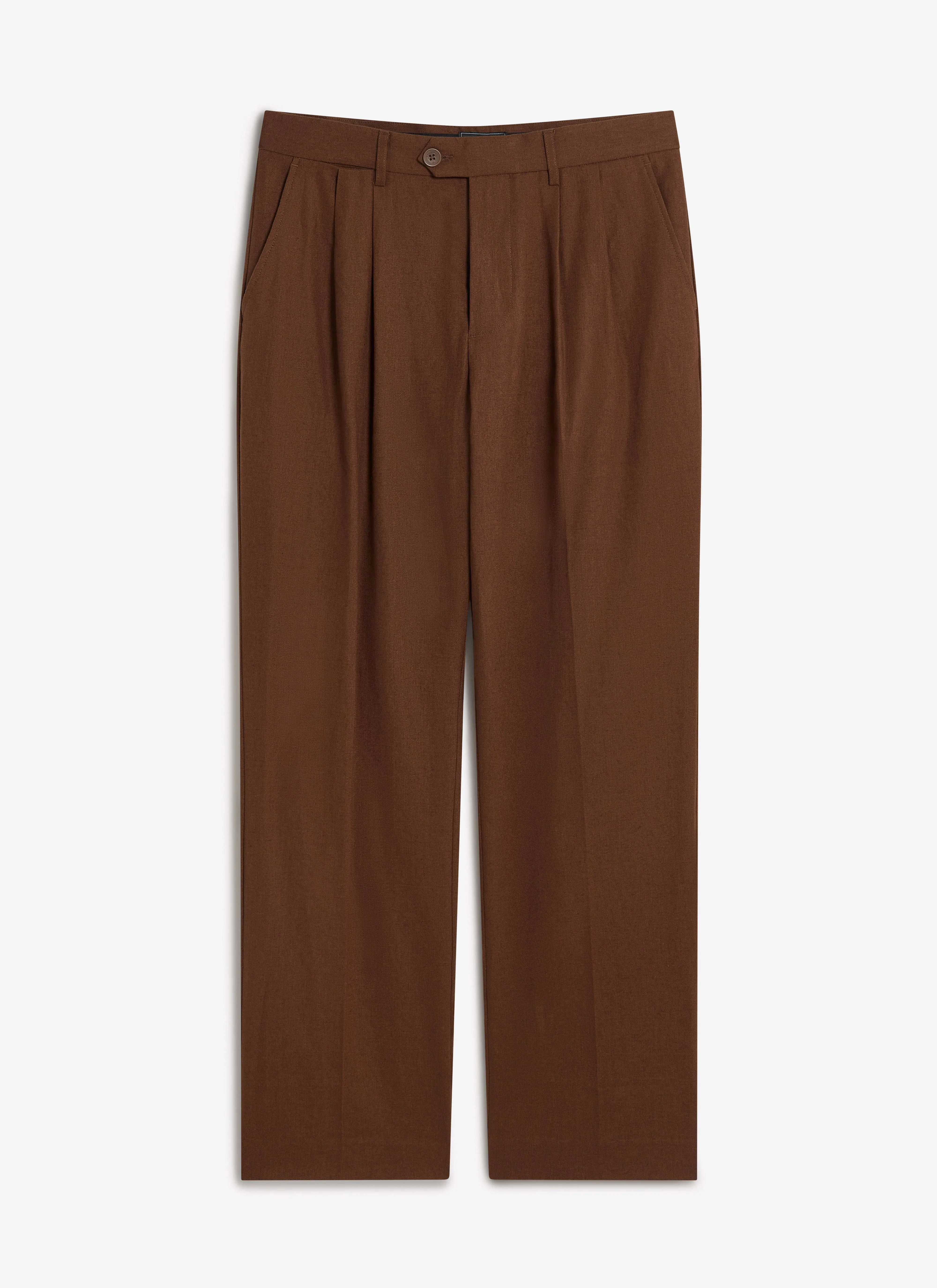 2114-pleated-tailored-trousers-linen-brown-7.webp Pleated Tailored Trousers | Linen | Brown