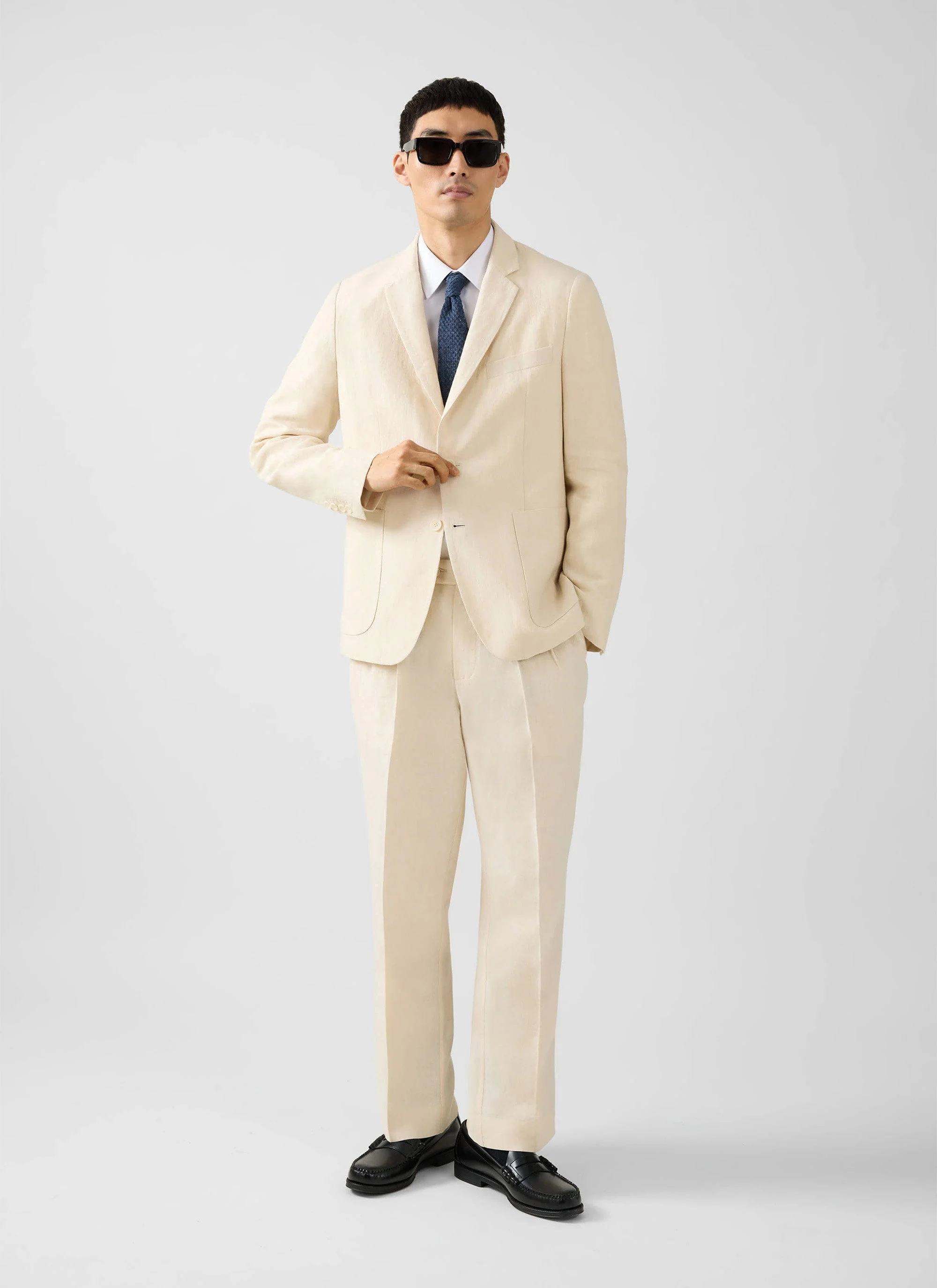 Tailored Linen Blazer | Cream
