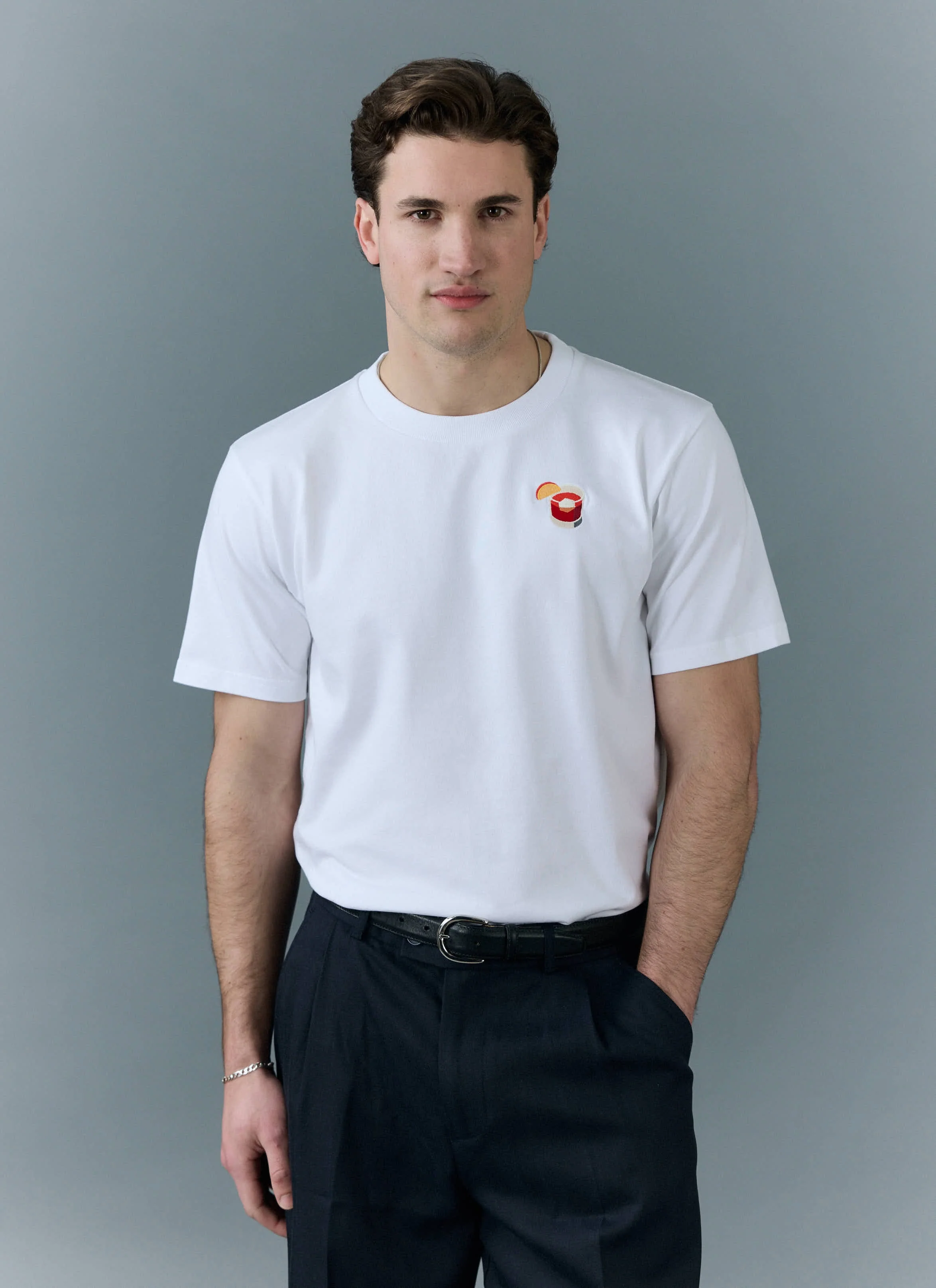 2259-negroni-embroidered-t-shirt-organic-cotton-white-2.webp Negroni Embroidered T Shirt | Organic Cotton | White