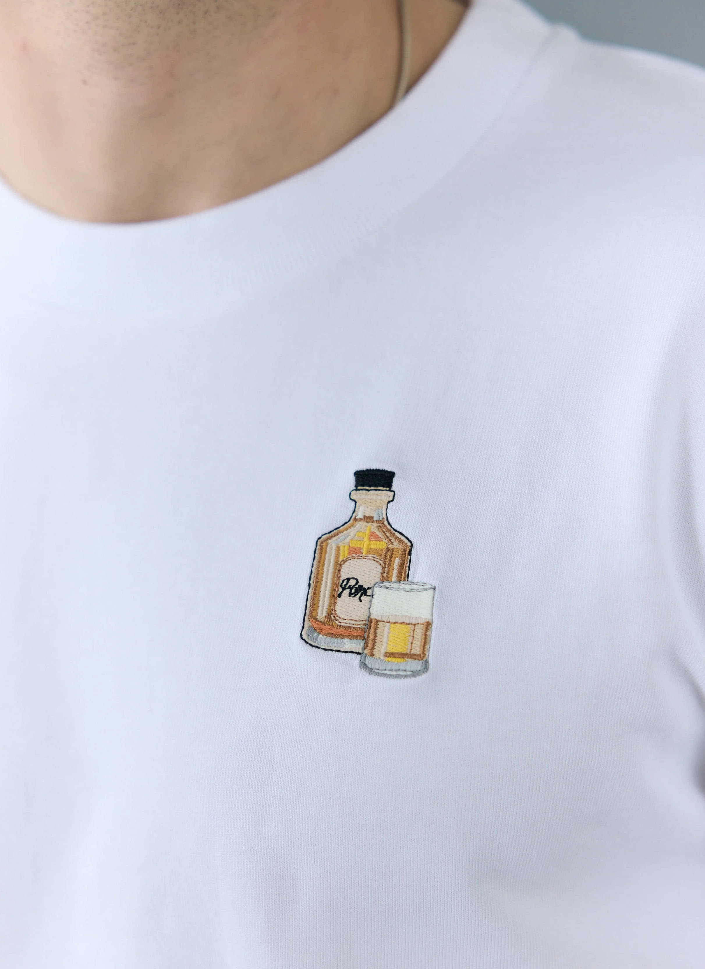 Old Fashioned T Shirt | Embroidered Organic Cotton | White