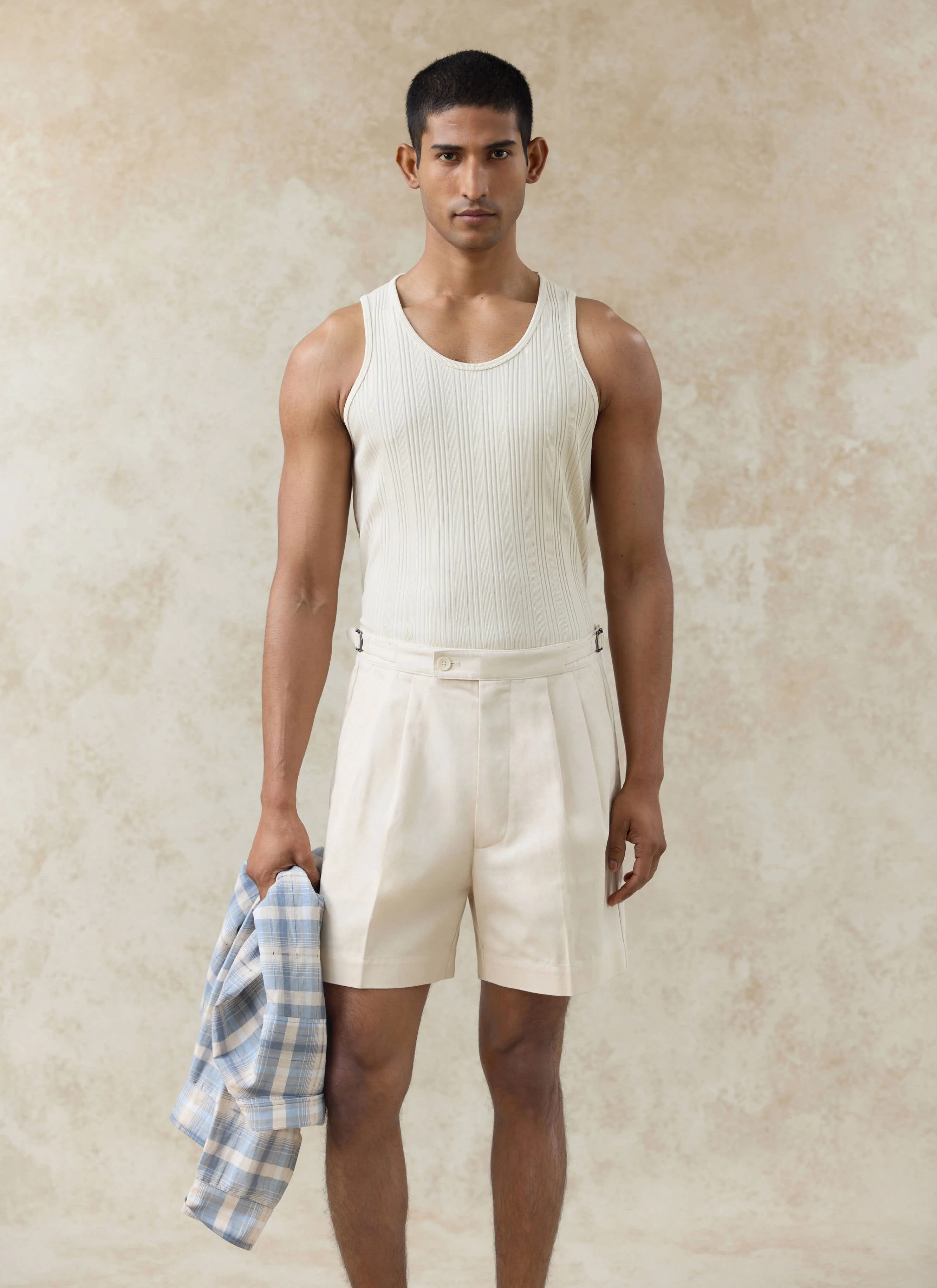 Leon Ribbed Vest | Cotton | Cream