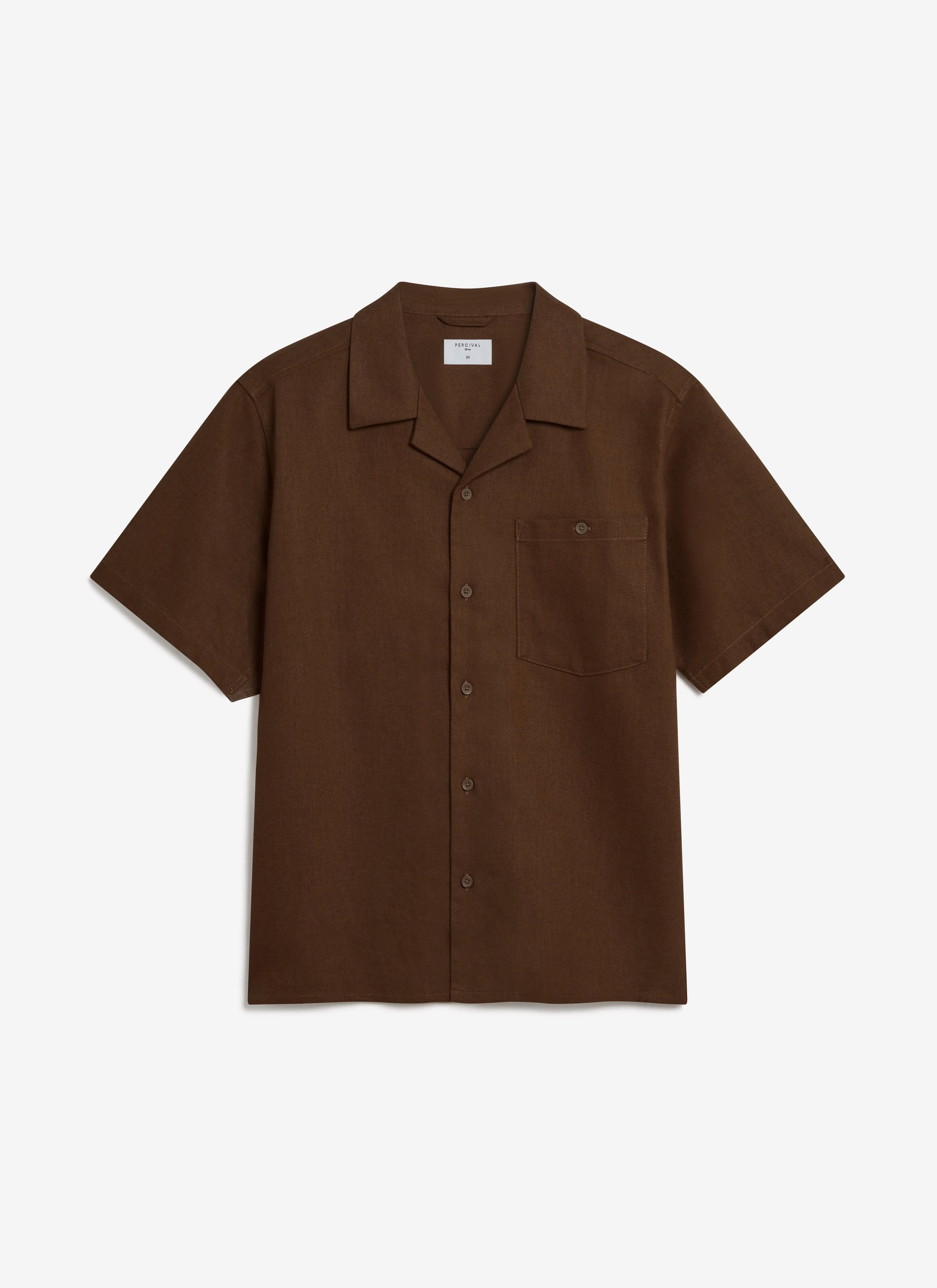 2519-short-sleeve-cuban-shirt-linen-brown-4.webp Short Sleeve Cuban Shirt | Linen | Brown