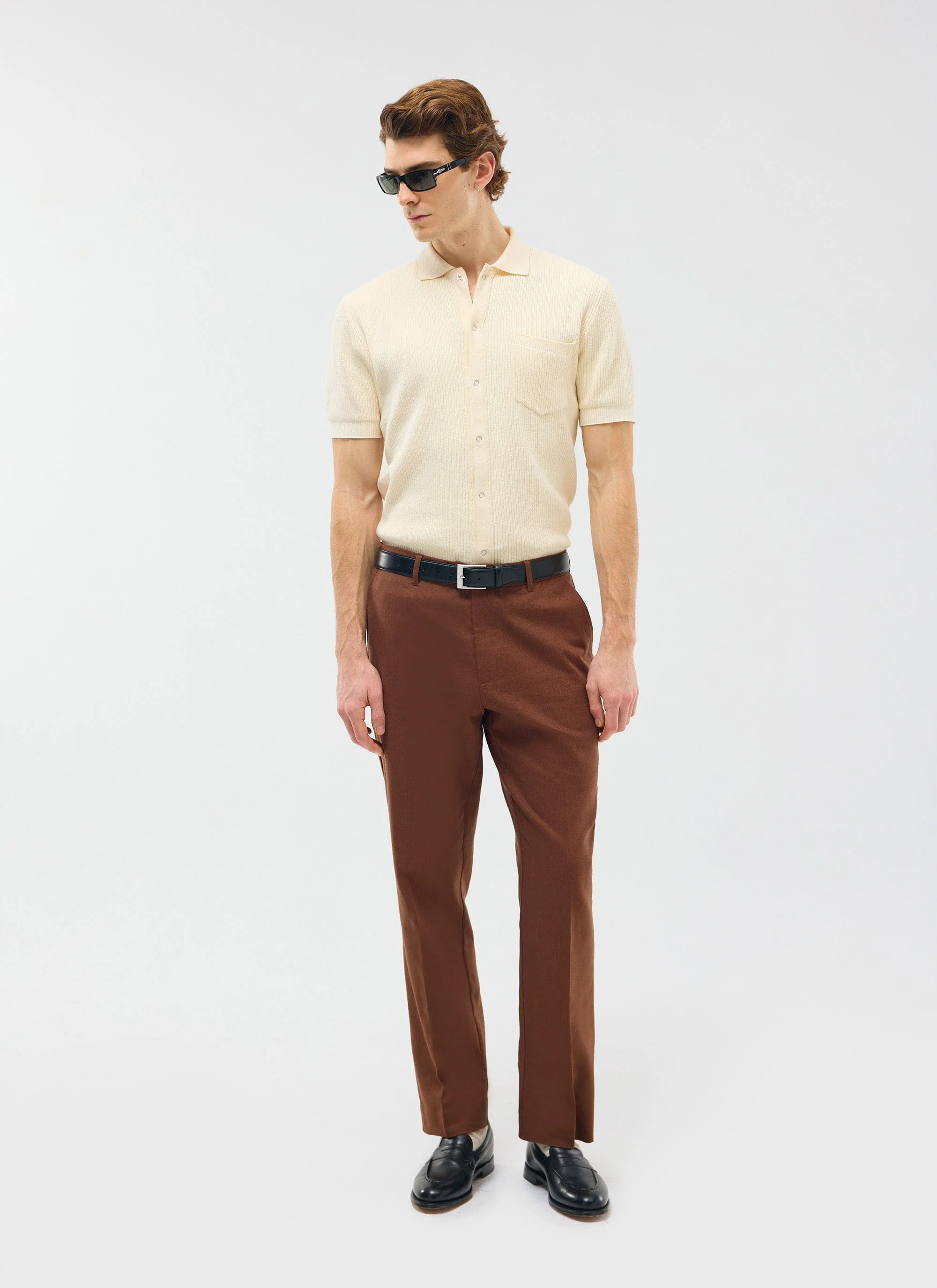 2533-tailored-two-piece-suit-linen-brown-4.webp Tailored Two Piece Suit | Linen | Brown