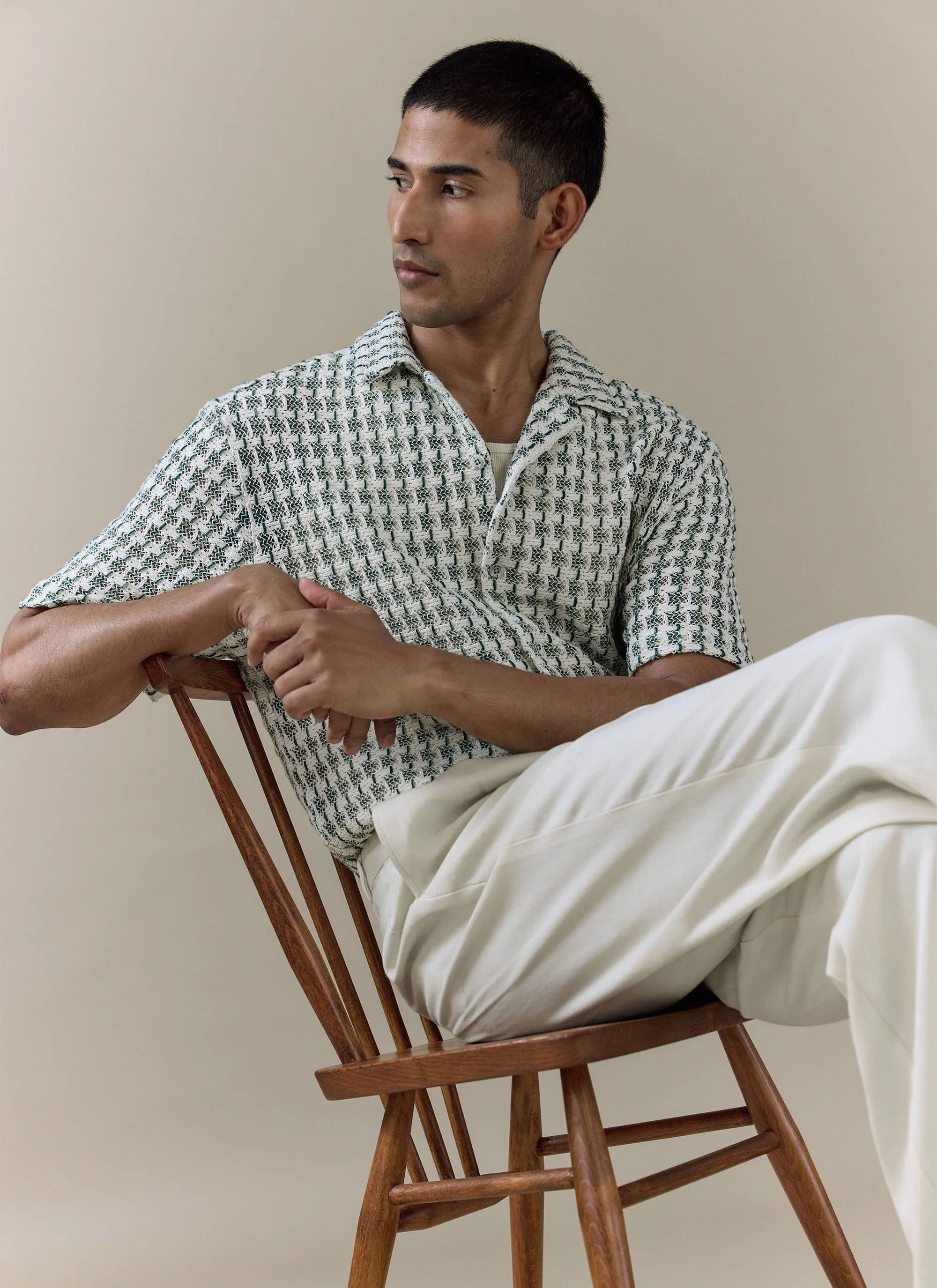 257-freddie-crochet-boxy-shirt-cotton-green-5.webp Freddie Crochet Boxy Shirt | Cotton | Green