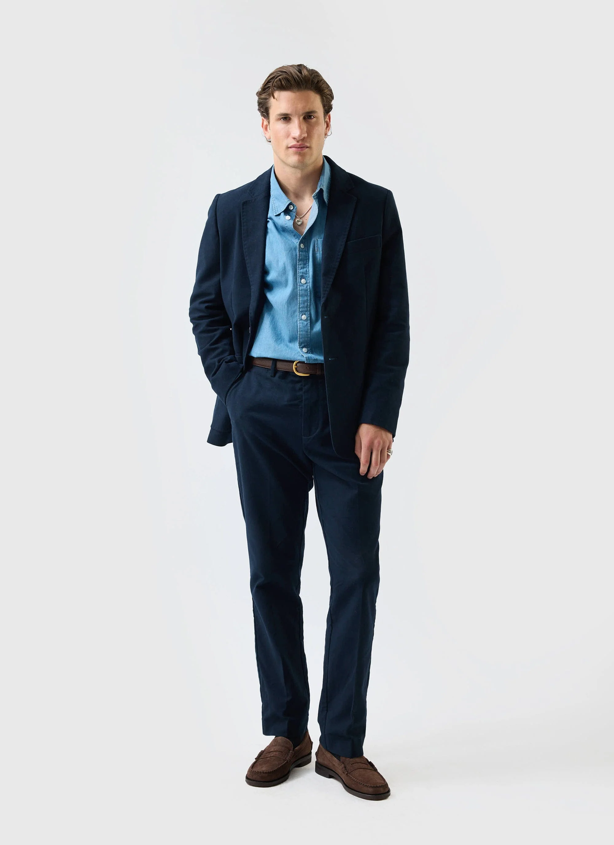 2663-tailored-moleskin-blazer-navy-1.webp Tailored Moleskin Blazer | Navy