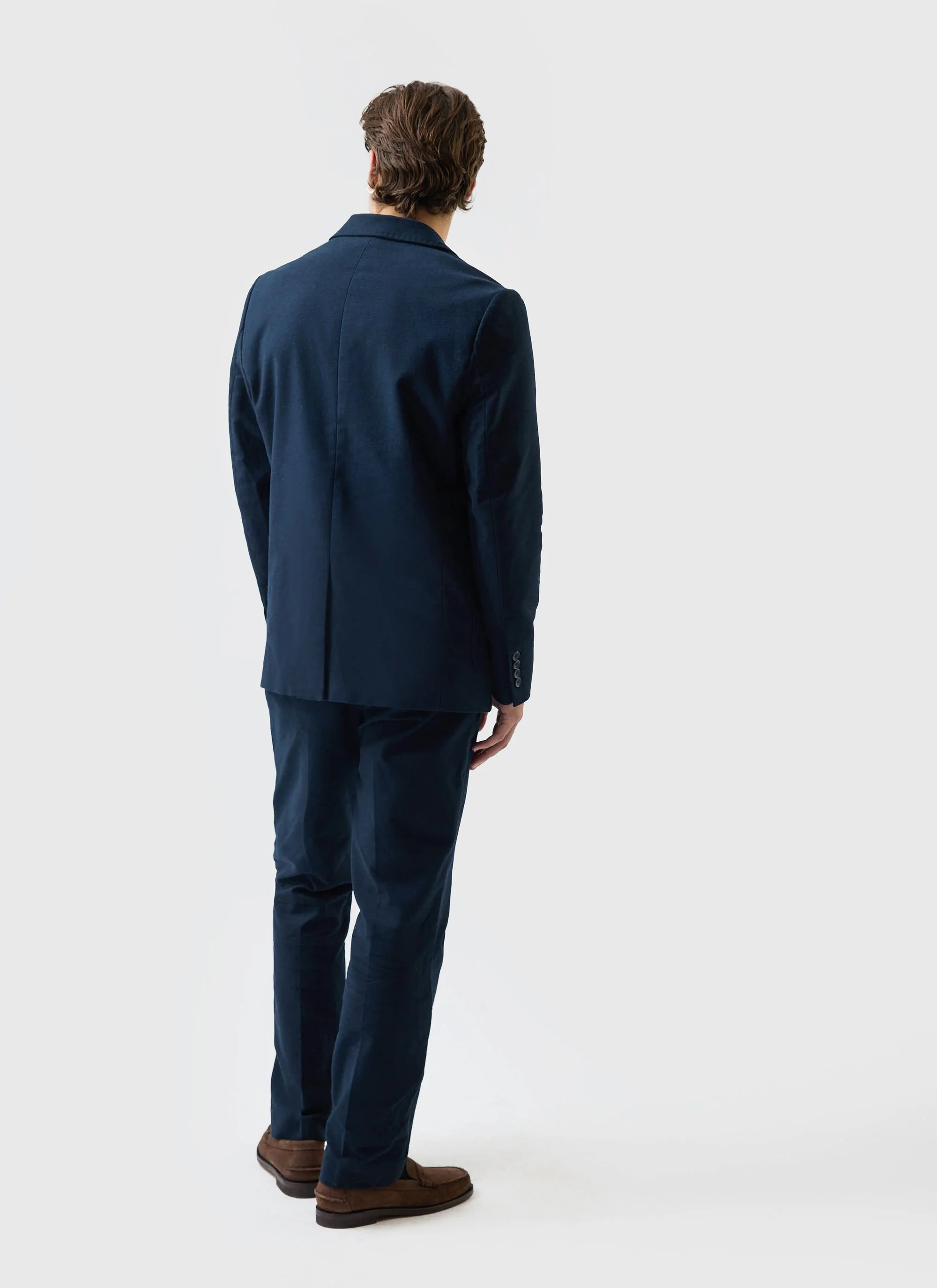 Tailored Moleskin Blazer | Navy