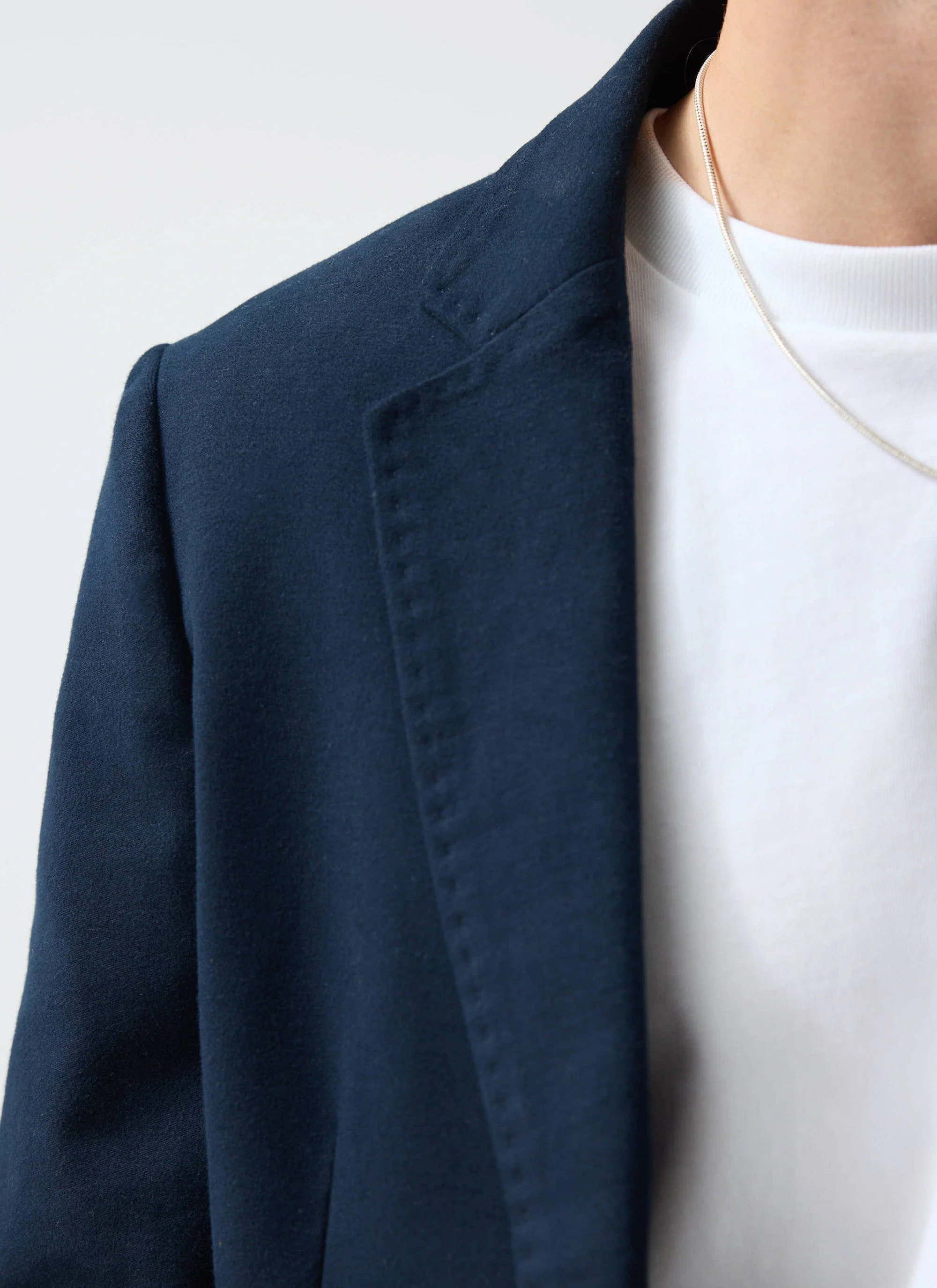 Tailored Moleskin Blazer | Navy