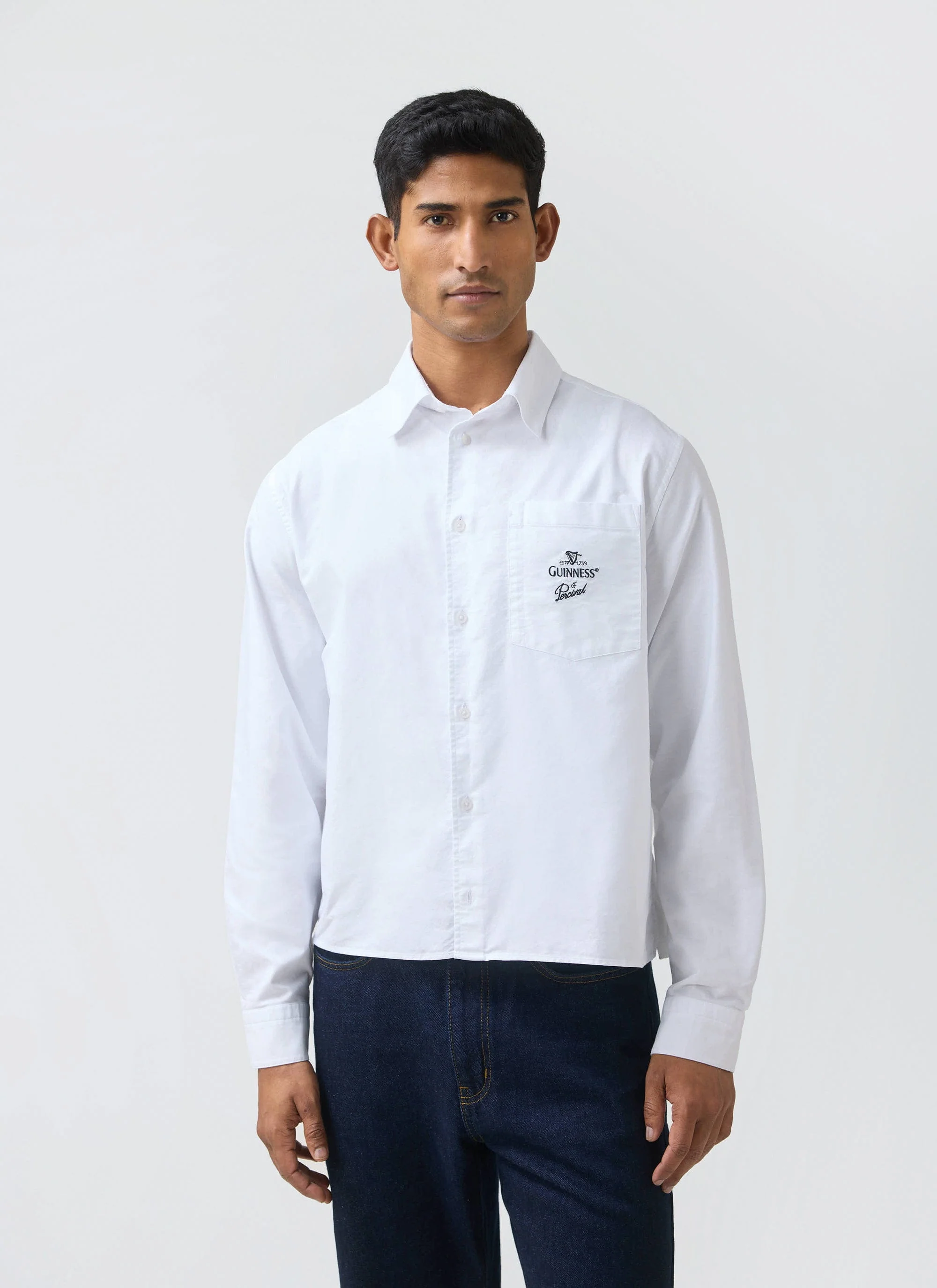 Button Down Boxy Shirt | Percival x Guinness | White
