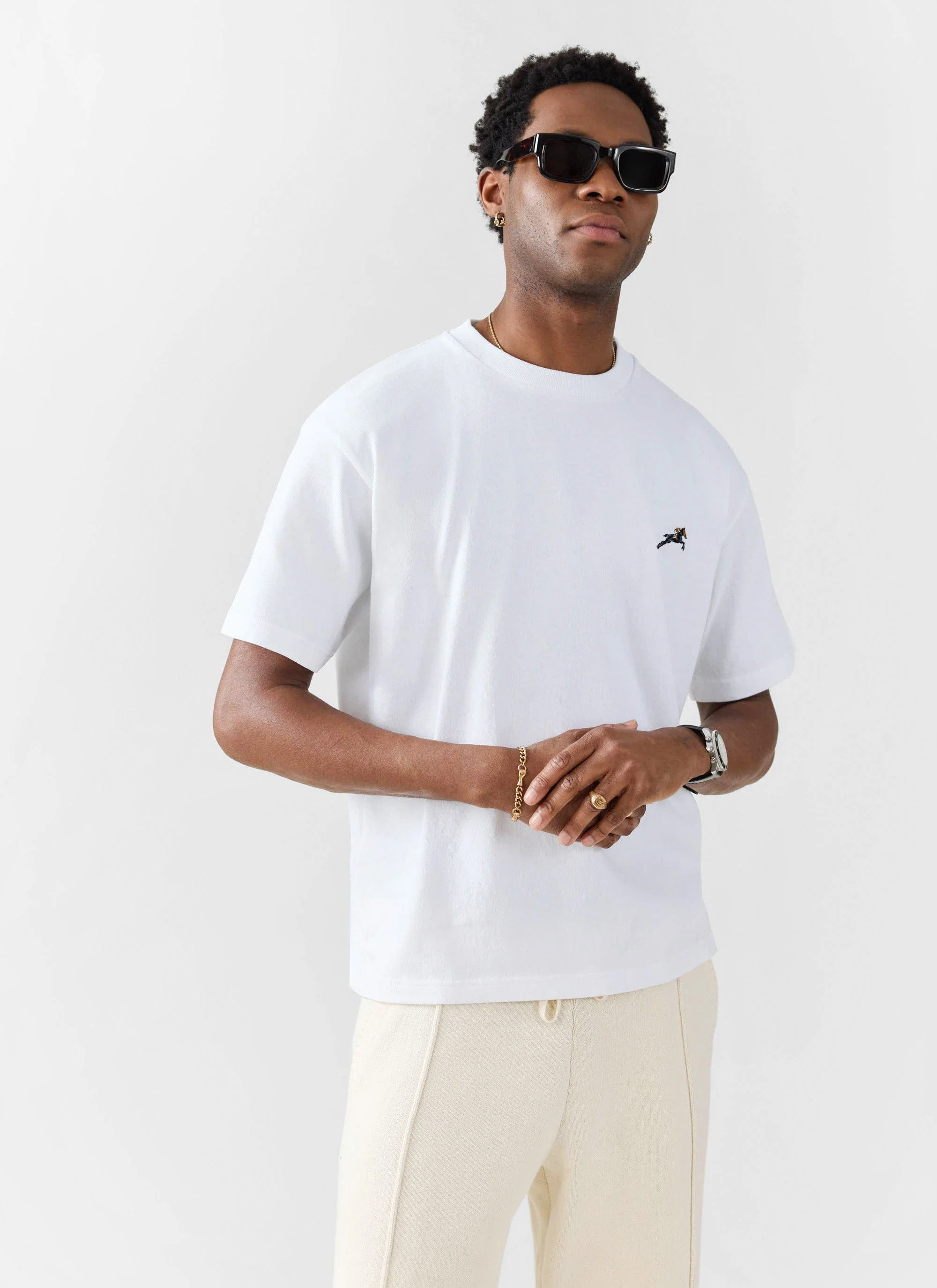 2690-galloping-horse-embroidered-t-shirt-organic-cotton-white-2.webp Galloping Horse Embroidered T Shirt | Organic Cotton | White