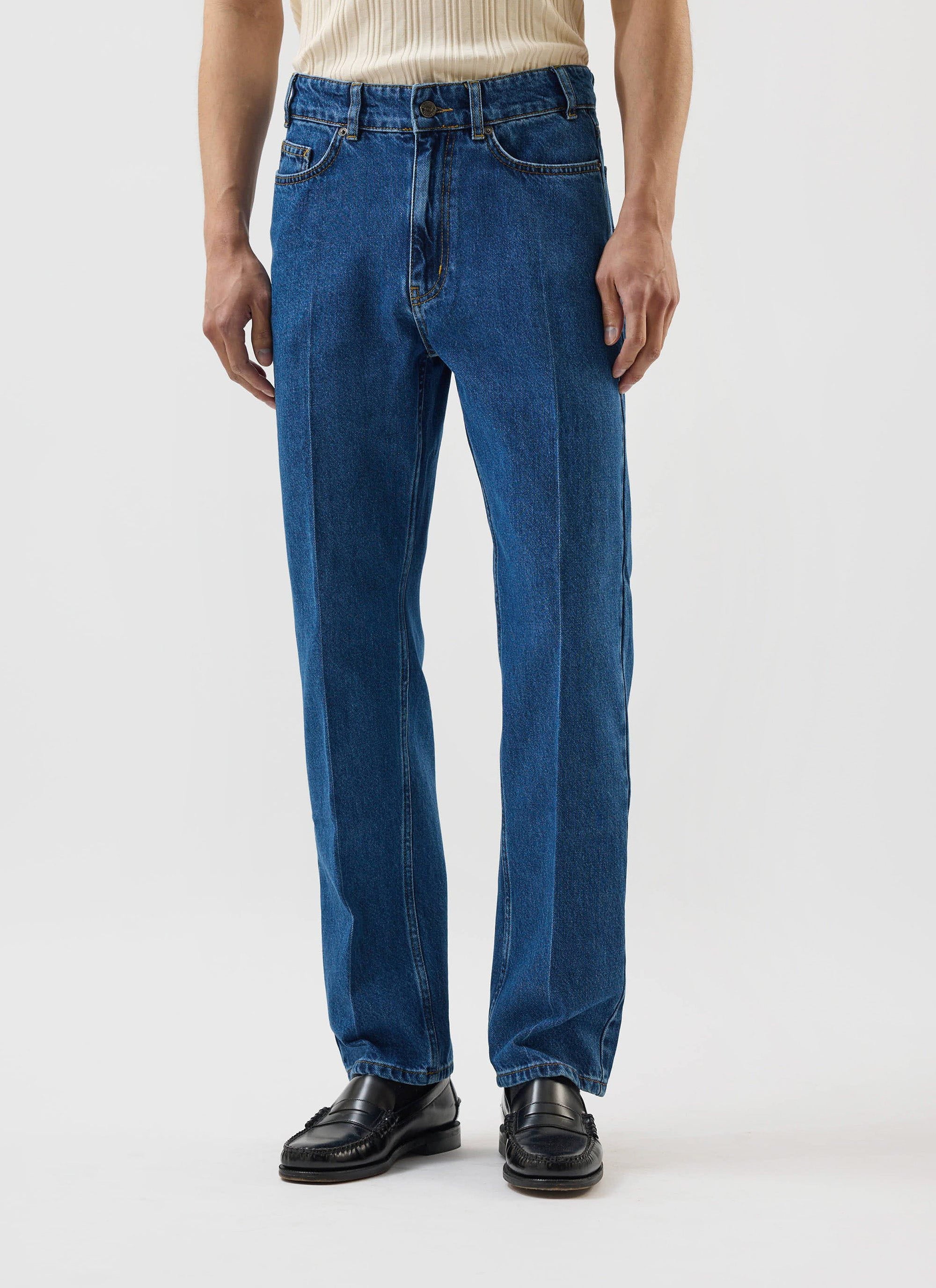 2697-stay-press-denim-jeans-percival-x-warren-mid-wash-blue-1.jpg Stay Press Denim Jeans | Percival x Warren | Mid Wash Blue