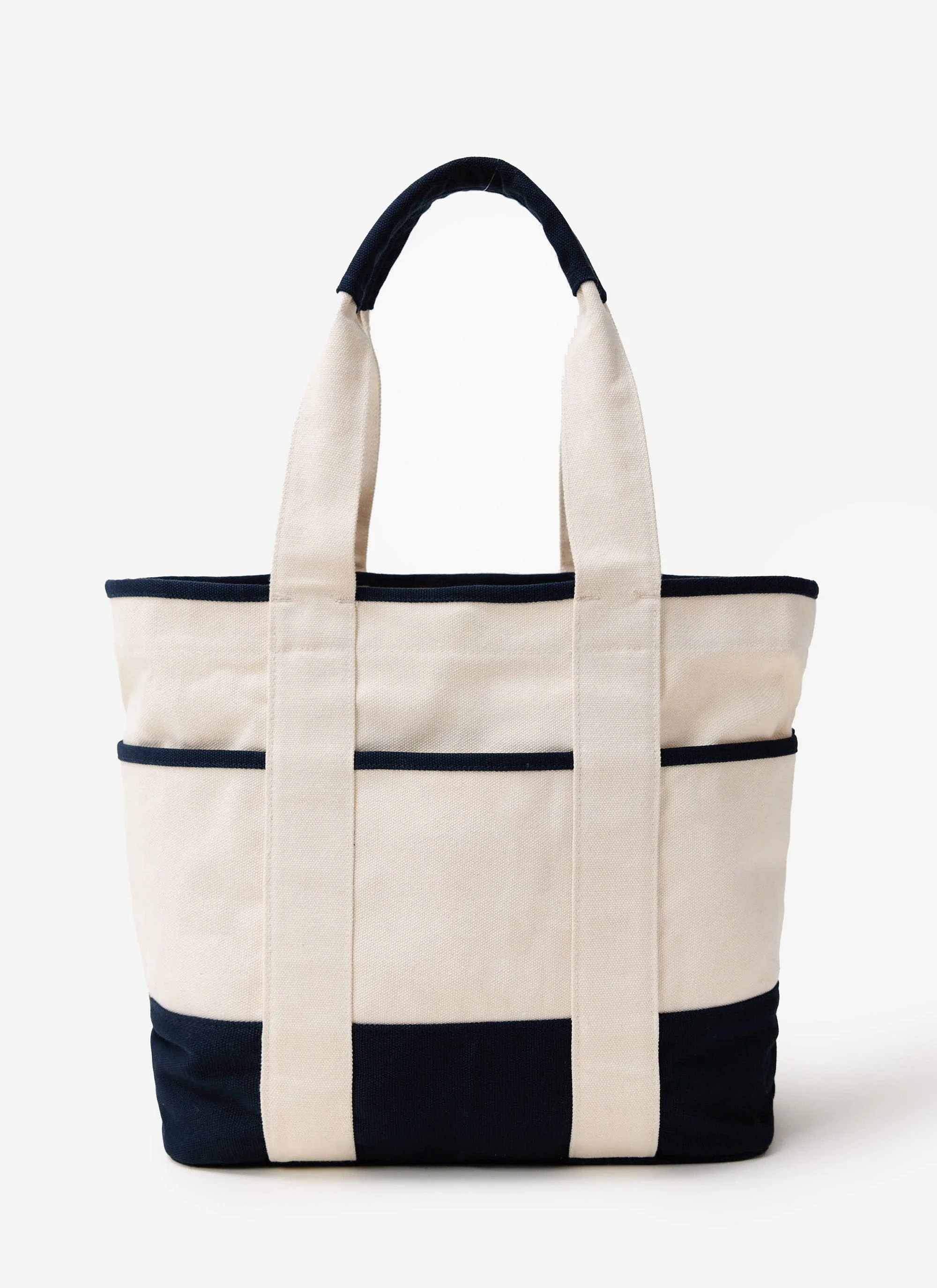 2724-tote-bag-cotton-canvas-cream-navy-1.webp Tote Bag | Cotton Canvas | Cream Navy