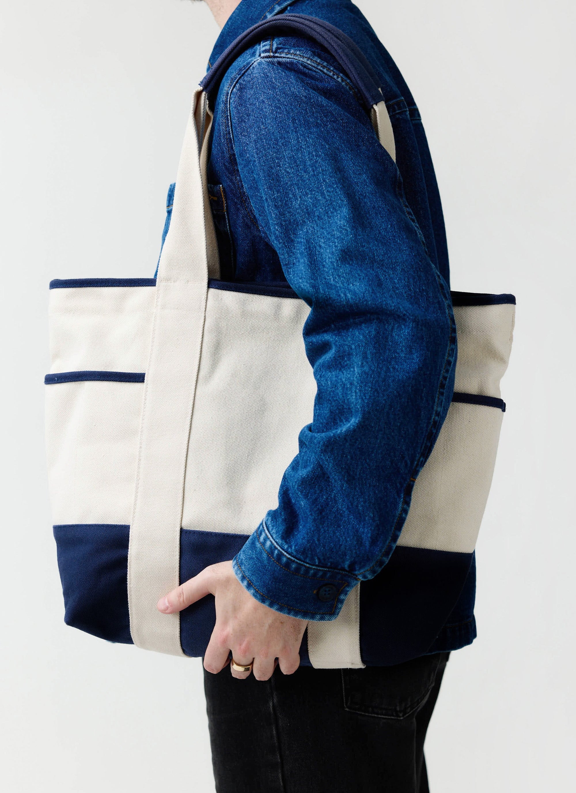 2724-tote-bag-cotton-canvas-cream-navy-2.jpg Tote Bag | Cotton Canvas | Cream Navy
