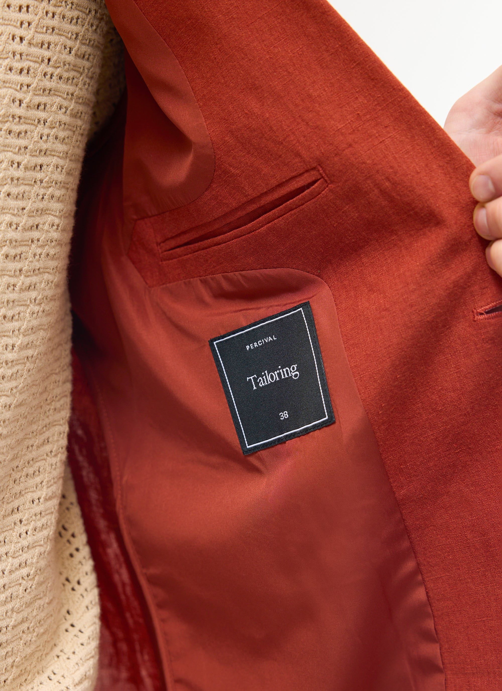 Relaxed Tailored Linen Blazer | Rust