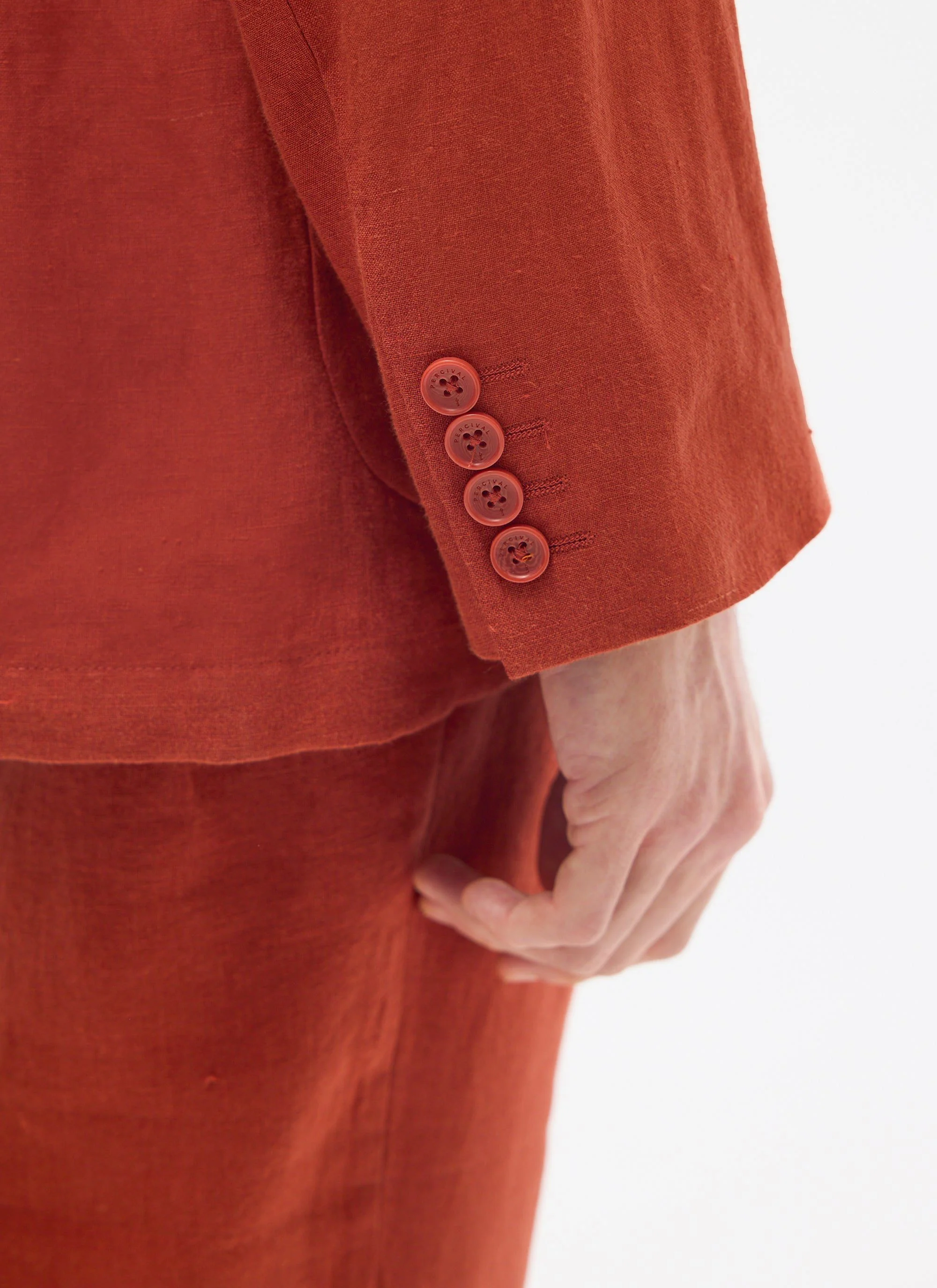 Relaxed Tailored Linen Blazer | Rust