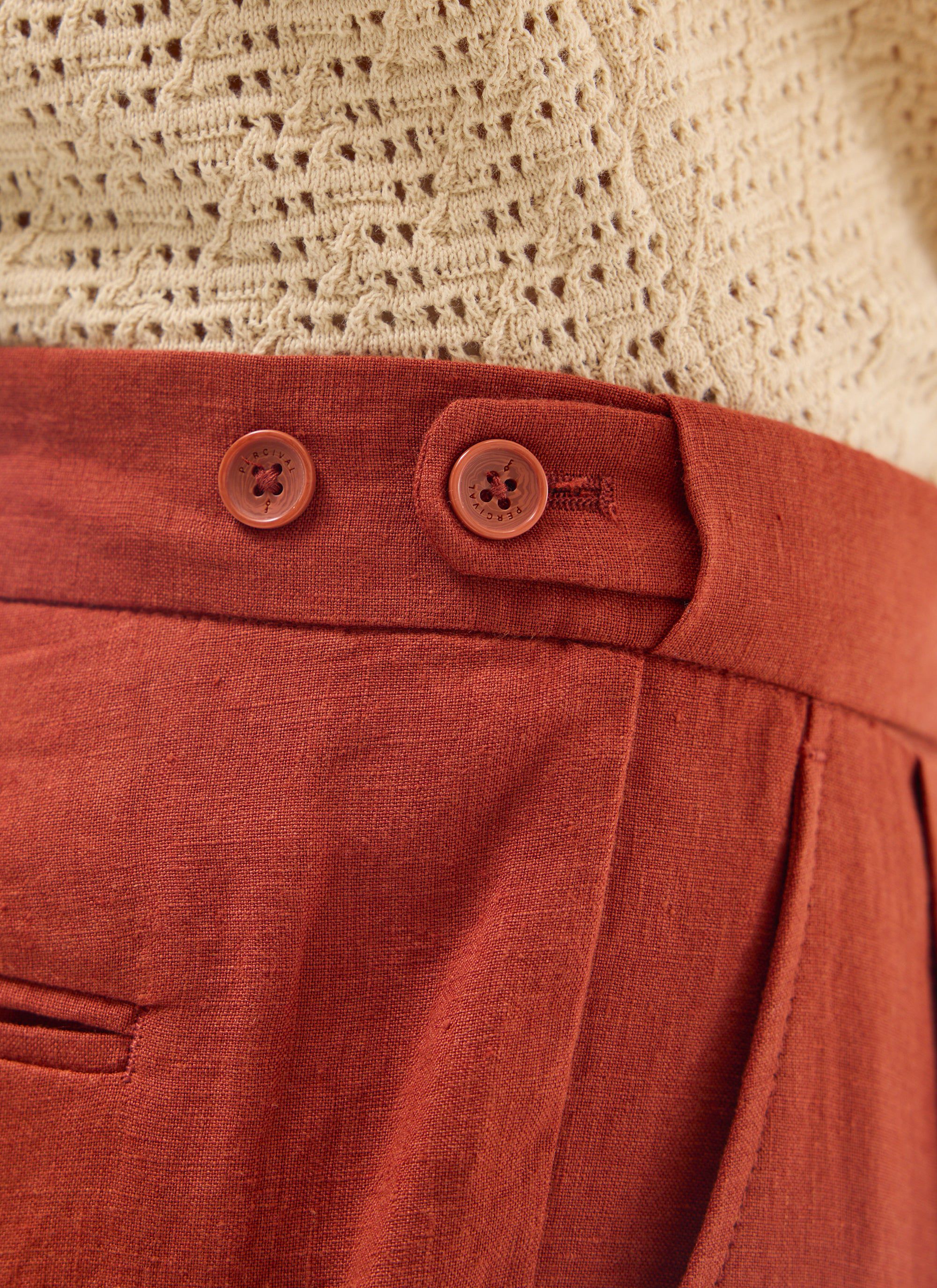 2758-pleated-tailored-trousers-linen-rust-9.jpg Pleated Tailored Trousers | Linen | Rust