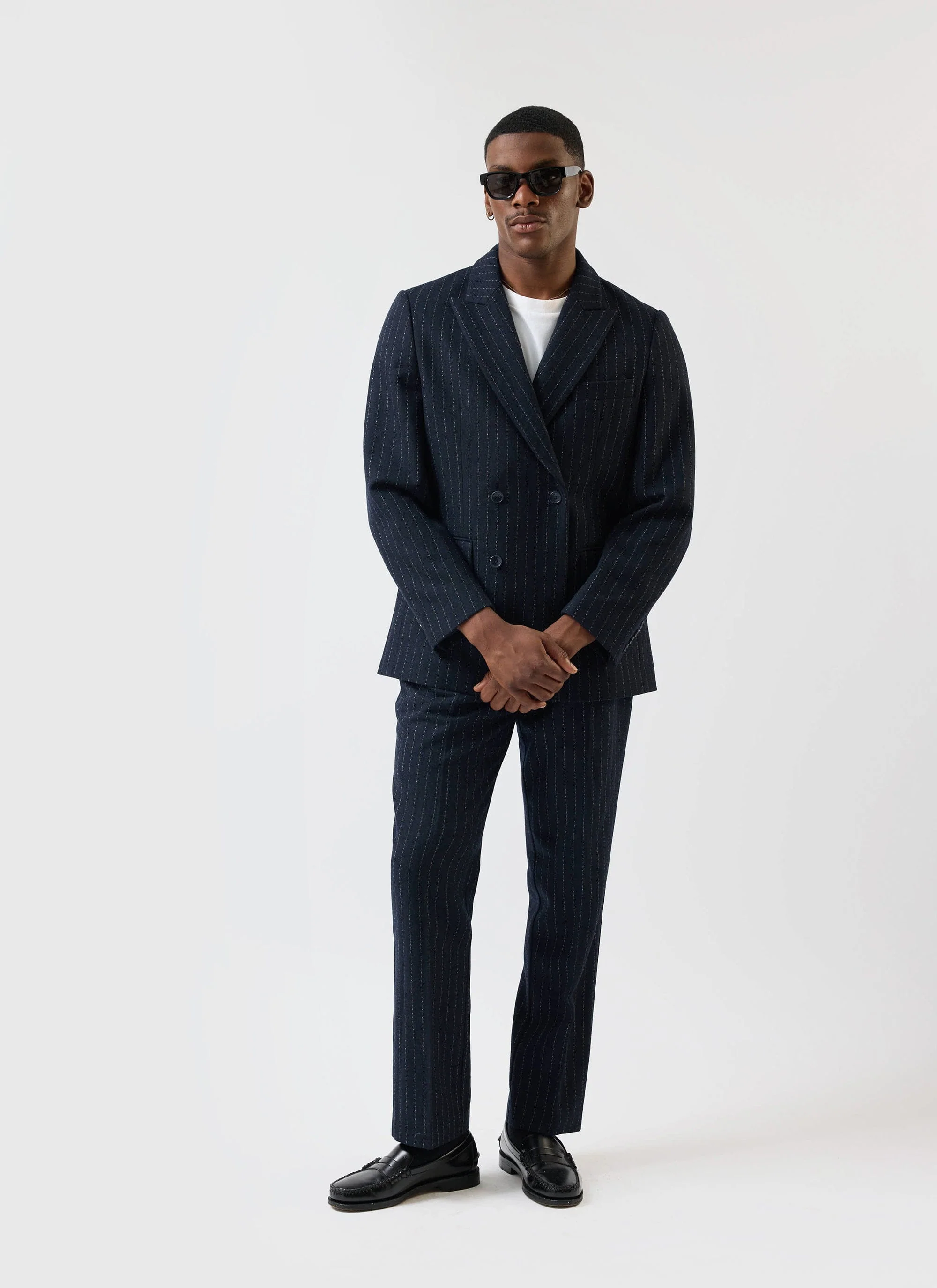 2906-textured-stripe-double-breasted-blazer-navy-7.webp Textured Stripe Double Breasted Blazer | Navy