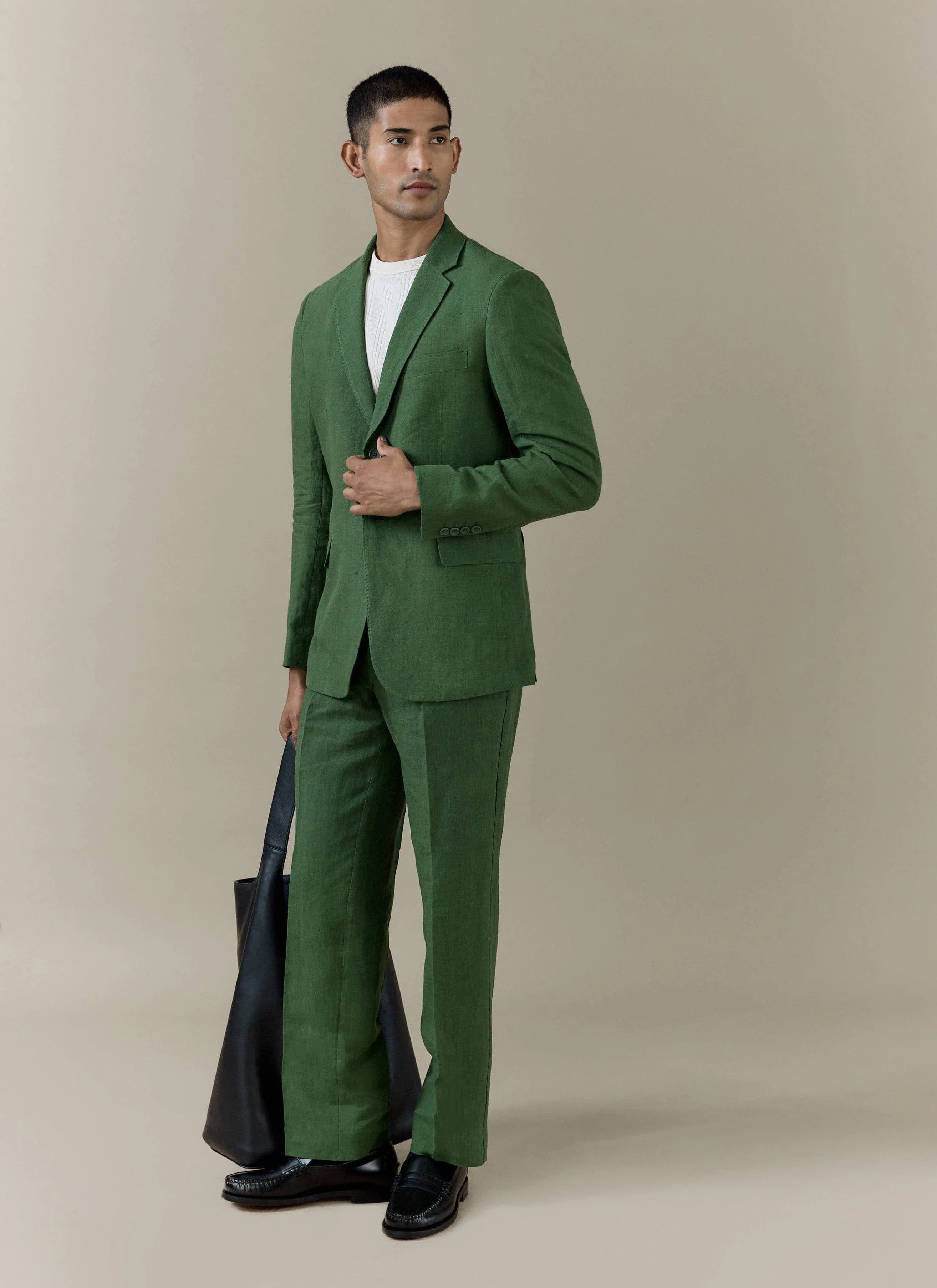 291-slim-fit-classic-blazer-linen-forest-4.webp Slim Fit Classic Blazer | Linen | Forest