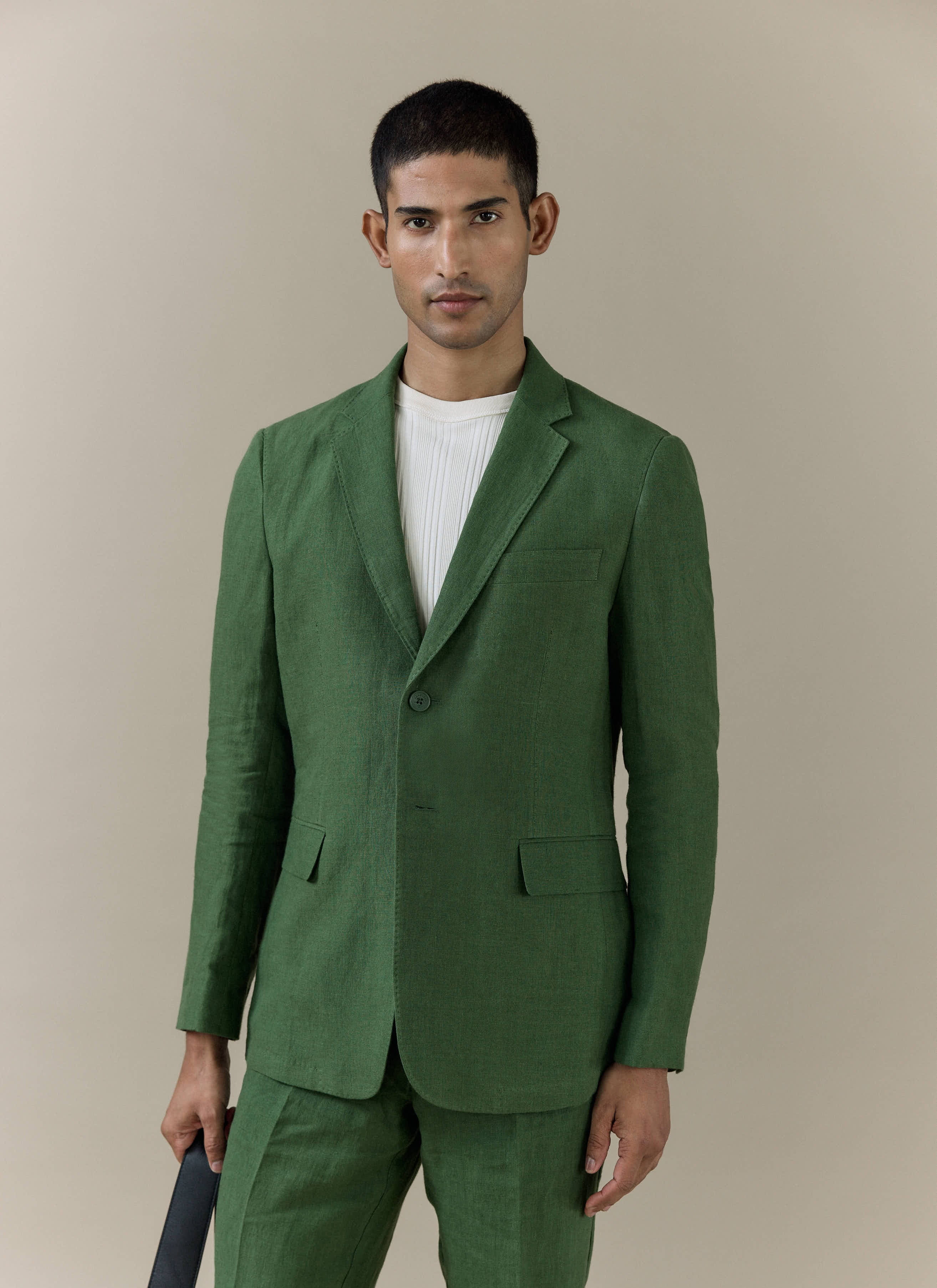 291-slim-fit-classic-blazer-linen-forest-8.jpg Slim Fit Classic Blazer | Linen | Forest