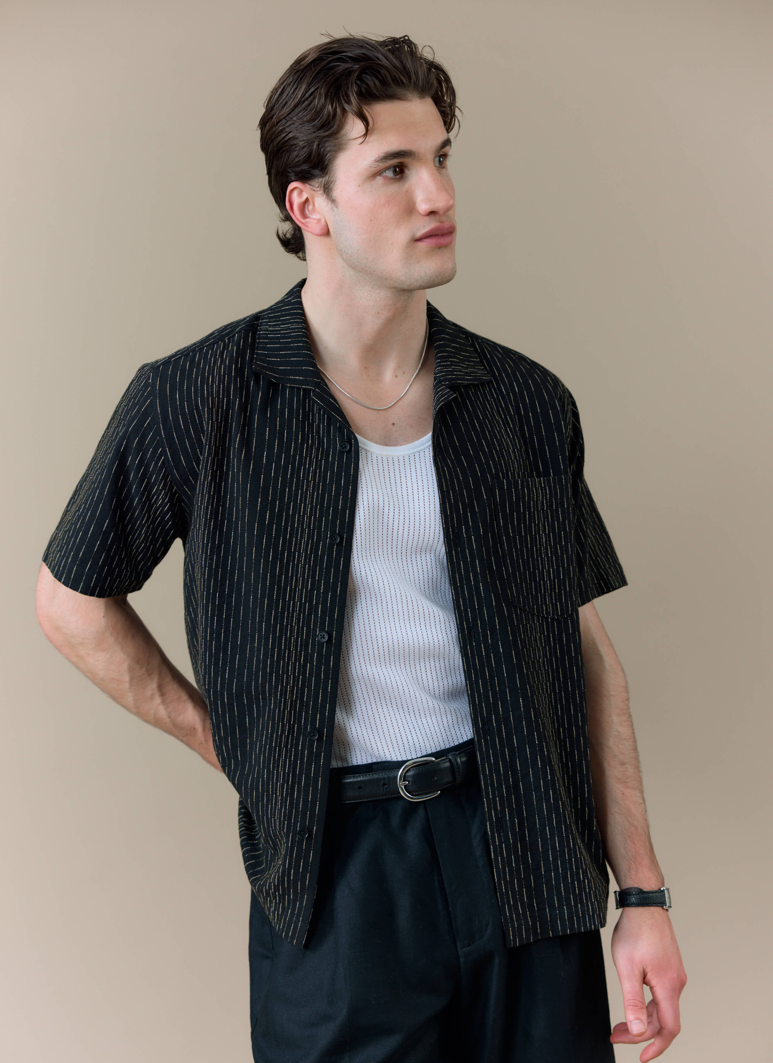 2946-leland-cuban-shirt-cotton-black-1.jpg Leland Cuban Shirt | Cotton | Black
