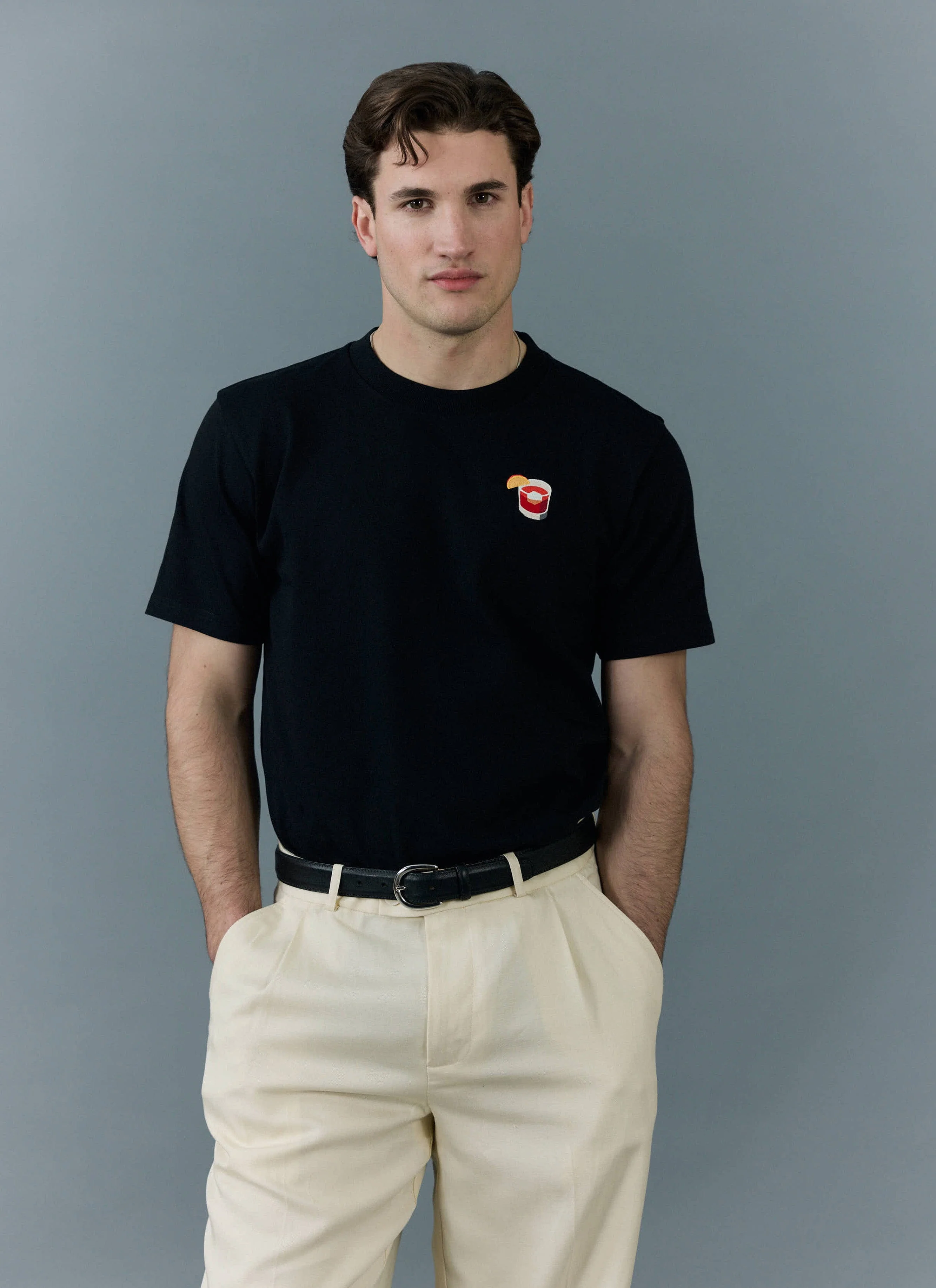 305-negroni-embroidered-t-shirt-organic-cotton-black-2.webp Negroni Embroidered T Shirt | Organic Cotton | Black