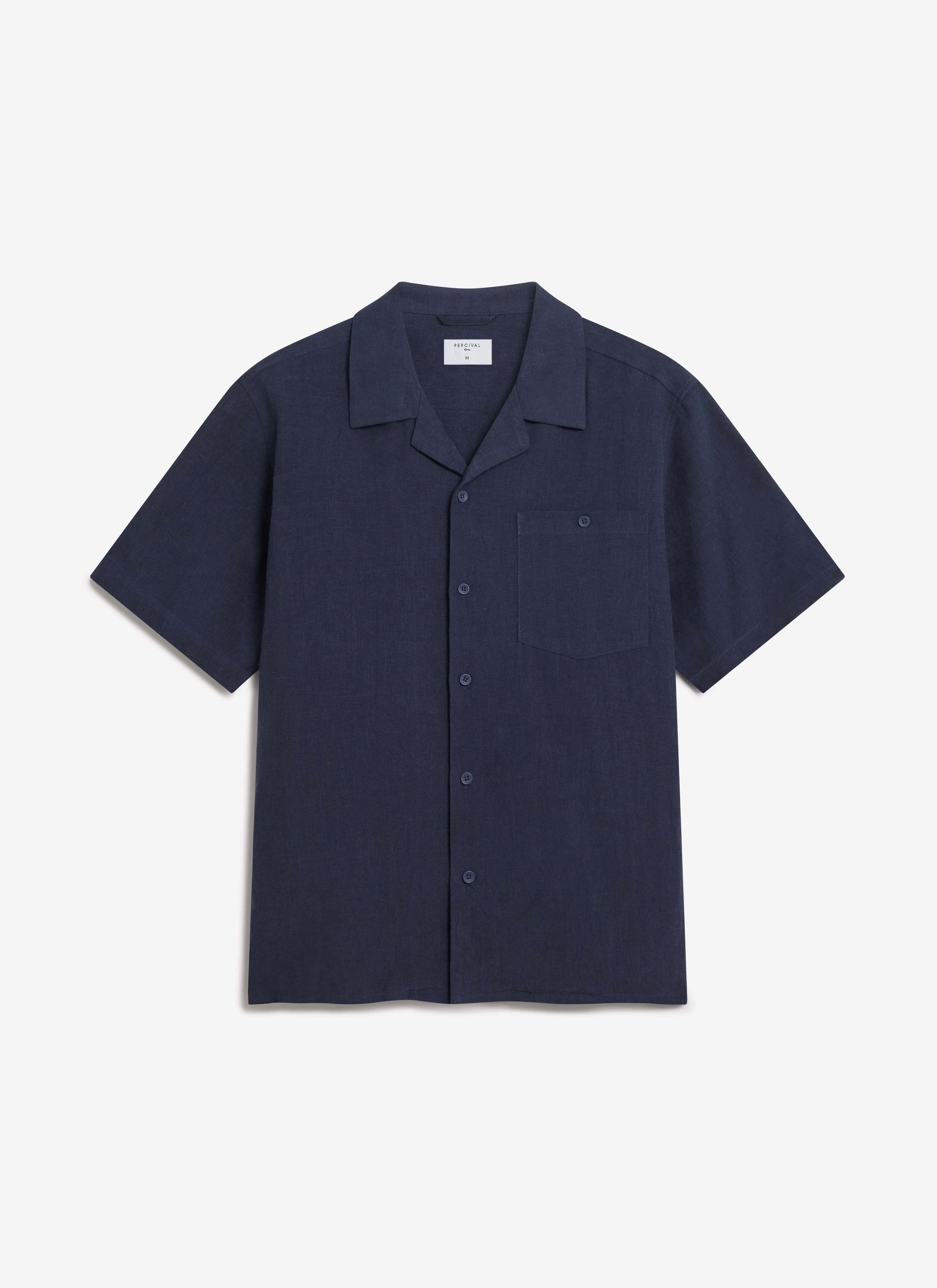 3206-short-sleeve-cuban-shirt-linen-navy-5.webp Short Sleeve Cuban Shirt | Linen | Navy