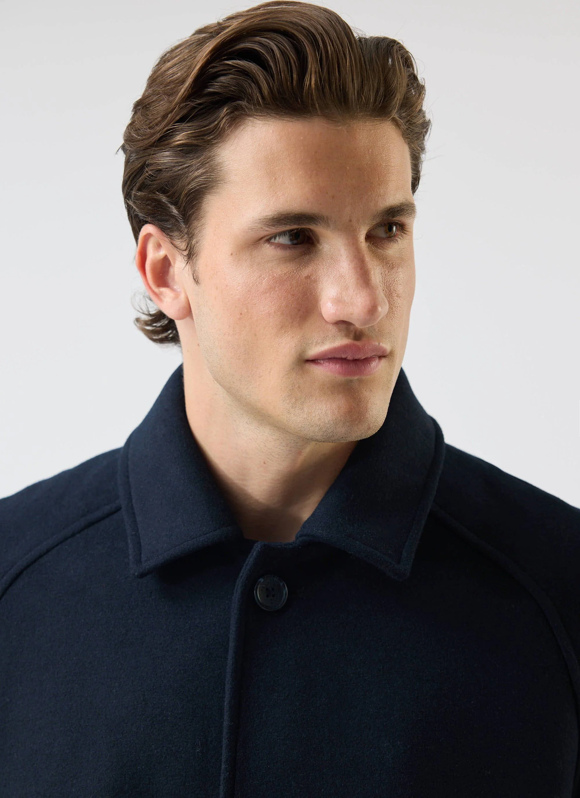 Men's Wool Car Coat | Navy
