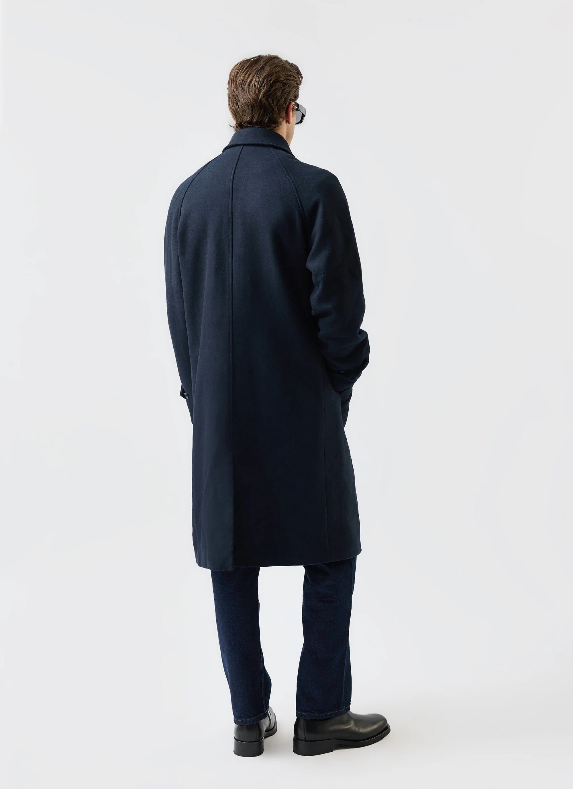 Men's Wool Car Coat | Navy