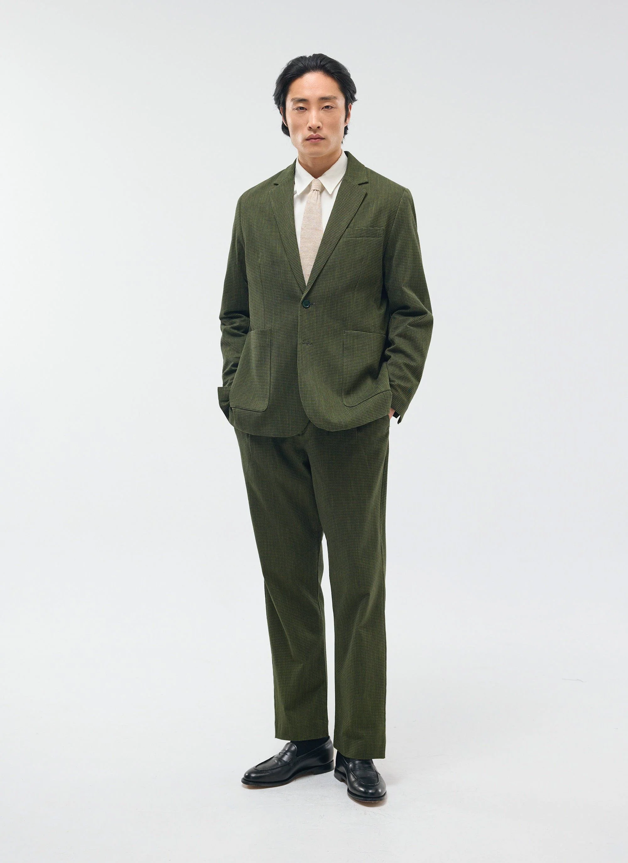 3440-relaxed-two-piece-suit-micro-check-forest-green-1.webp Relaxed Two Piece Suit | Micro Check | Forest Green