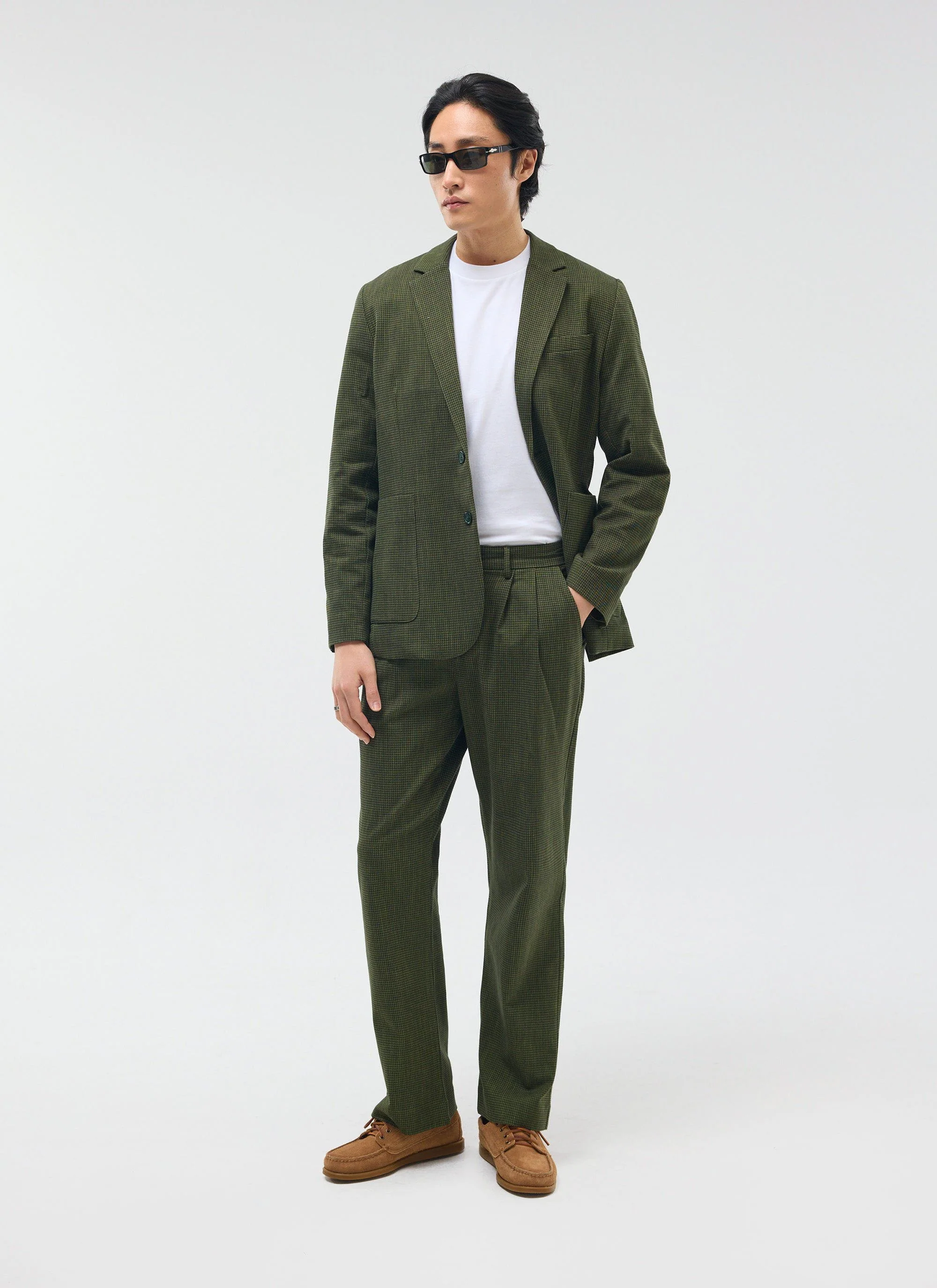 3440-relaxed-two-piece-suit-micro-check-forest-green-2.webp Relaxed Two Piece Suit | Micro Check | Forest Green