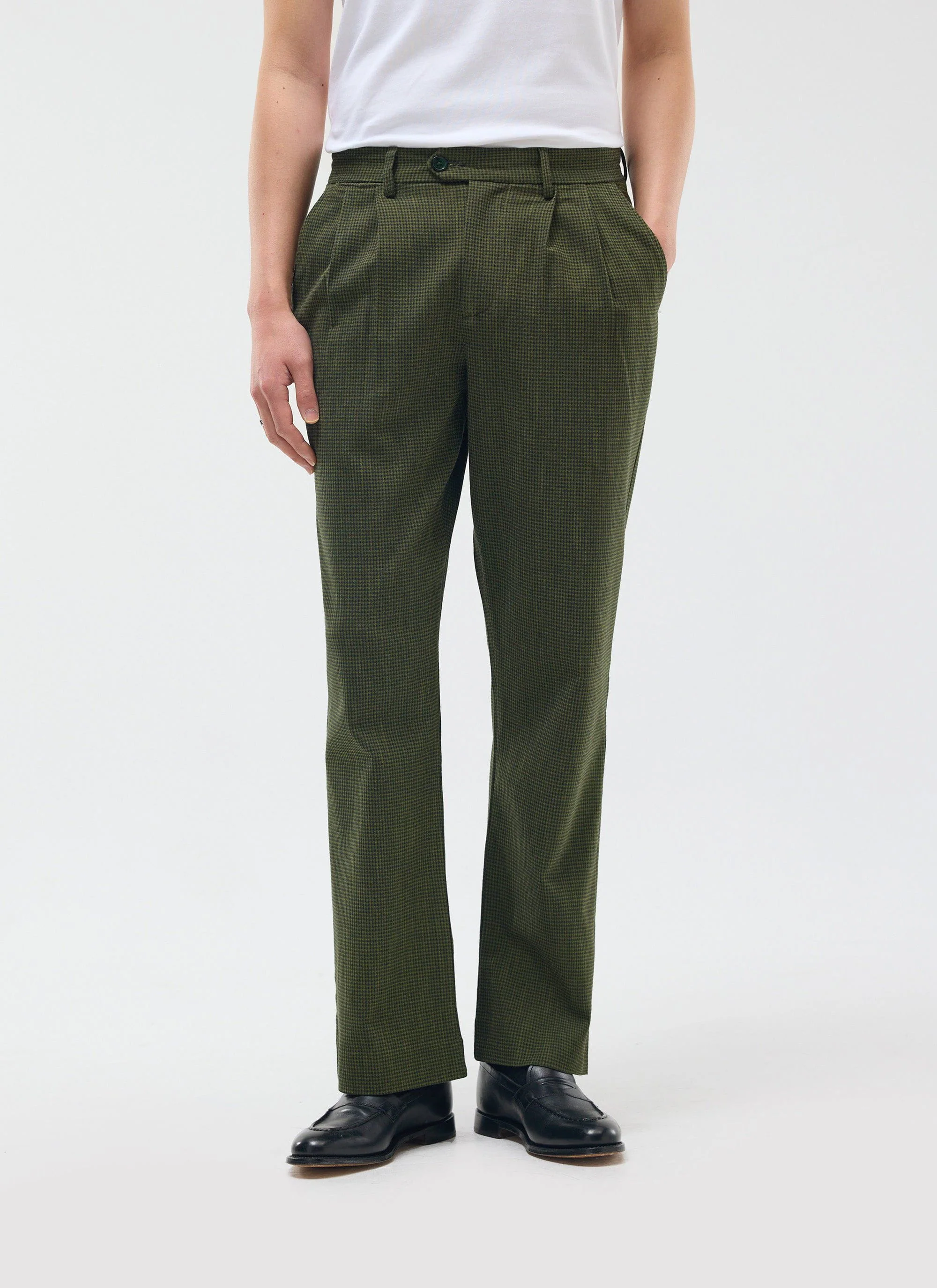 3440-relaxed-two-piece-suit-micro-check-forest-green-3.webp Relaxed Two Piece Suit | Micro Check | Forest Green