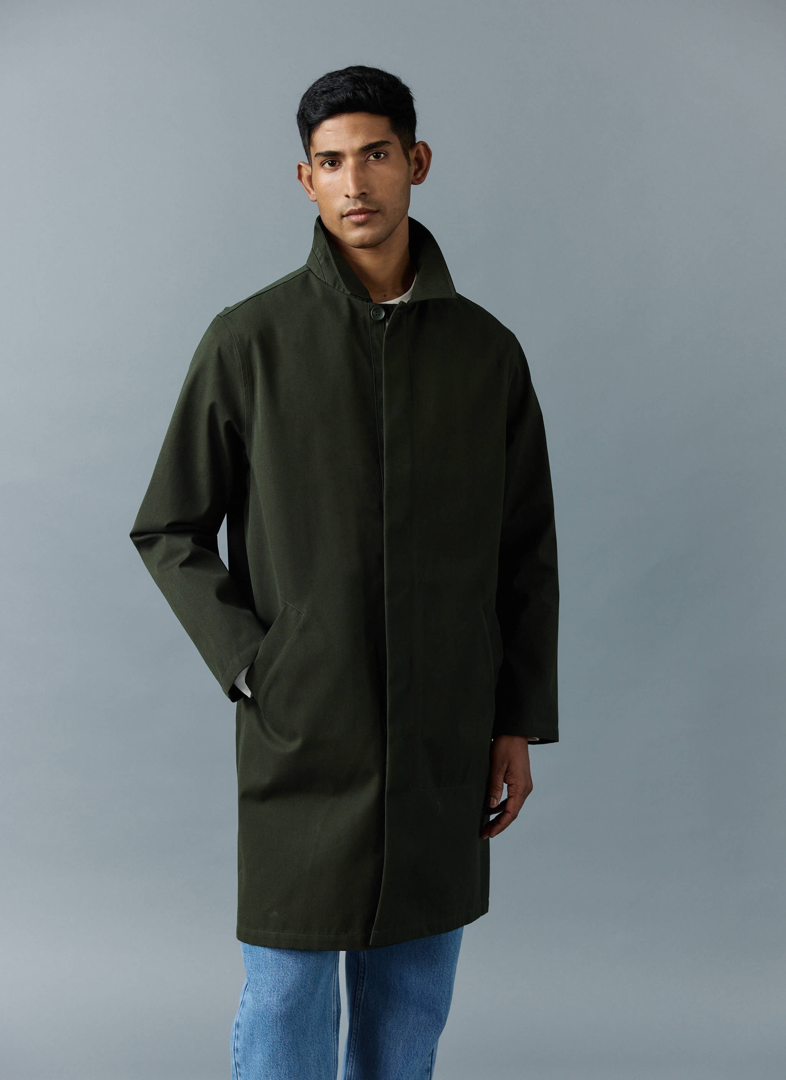 3570-greyson-long-trench-coat-waterproof-forest-with-olive-7.jpg Greyson Long Trench Coat | Waterproof | Forest with Olive