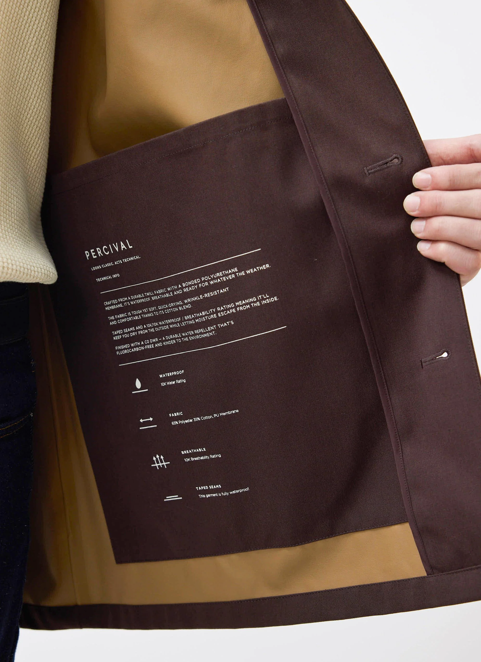 Sherlock Short Trench Coat | Waterproof | Espresso with Cinnamon