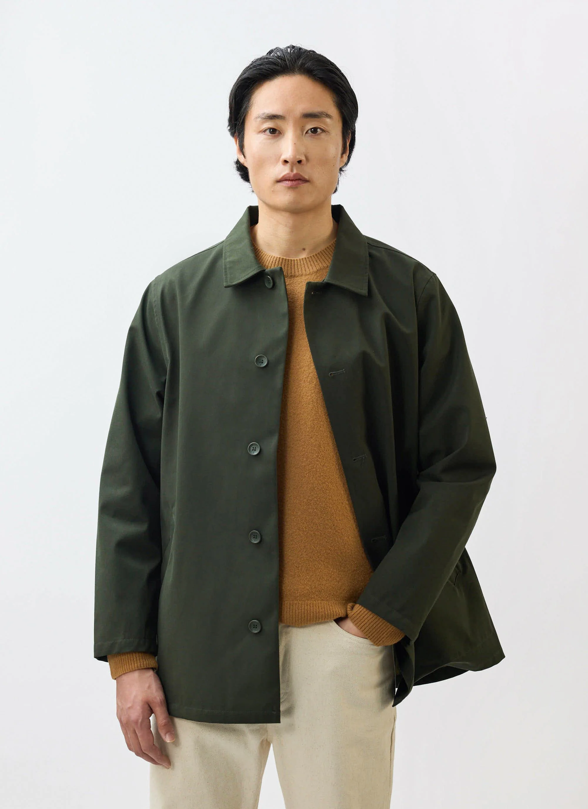 3605-sherlock-short-trench-coat-waterproof-forest-with-check-1.webp Sherlock Short Trench Coat | Waterproof | Forest with Check