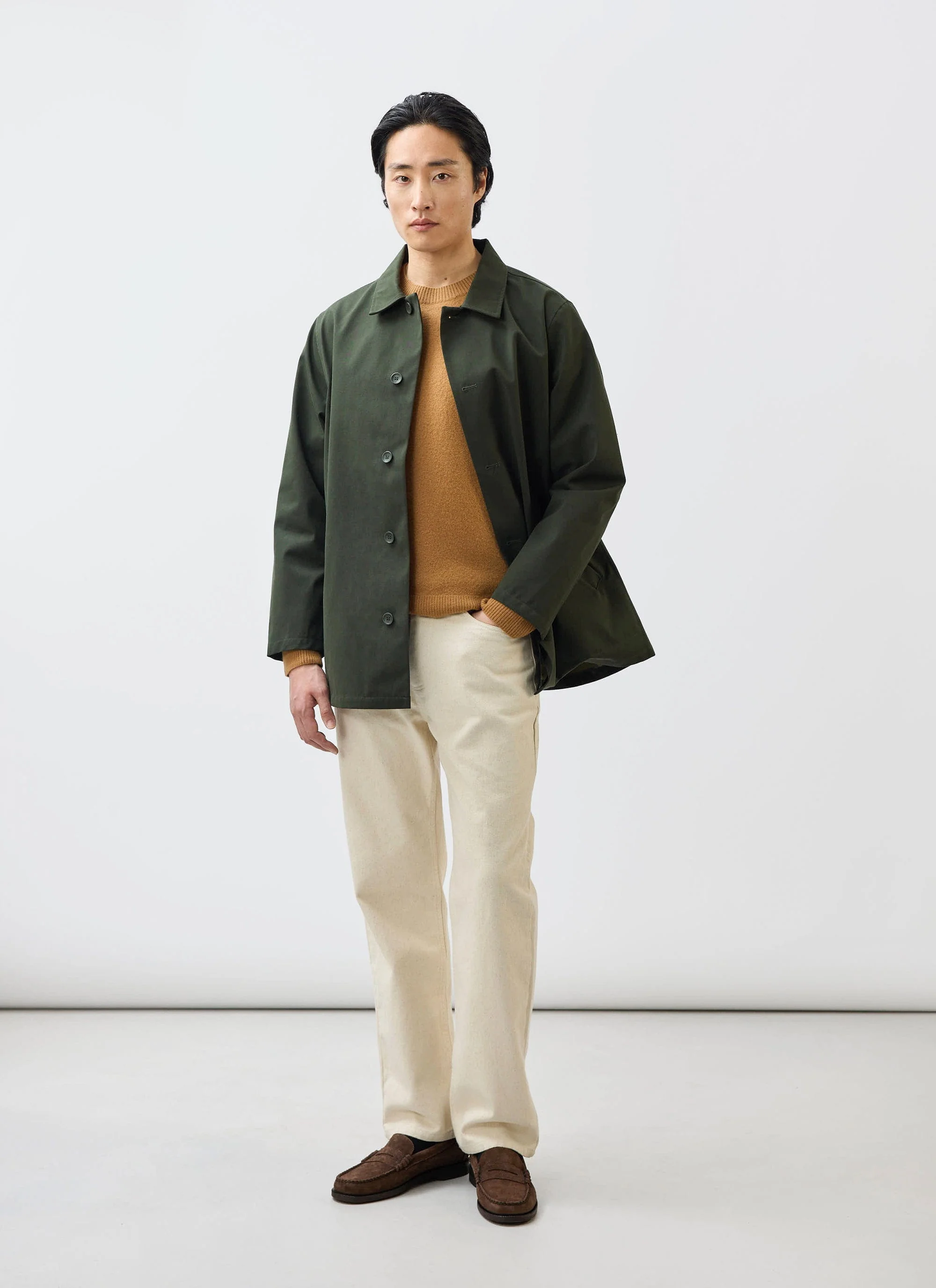 Sherlock Short Trench Coat | Waterproof | Forest with Check