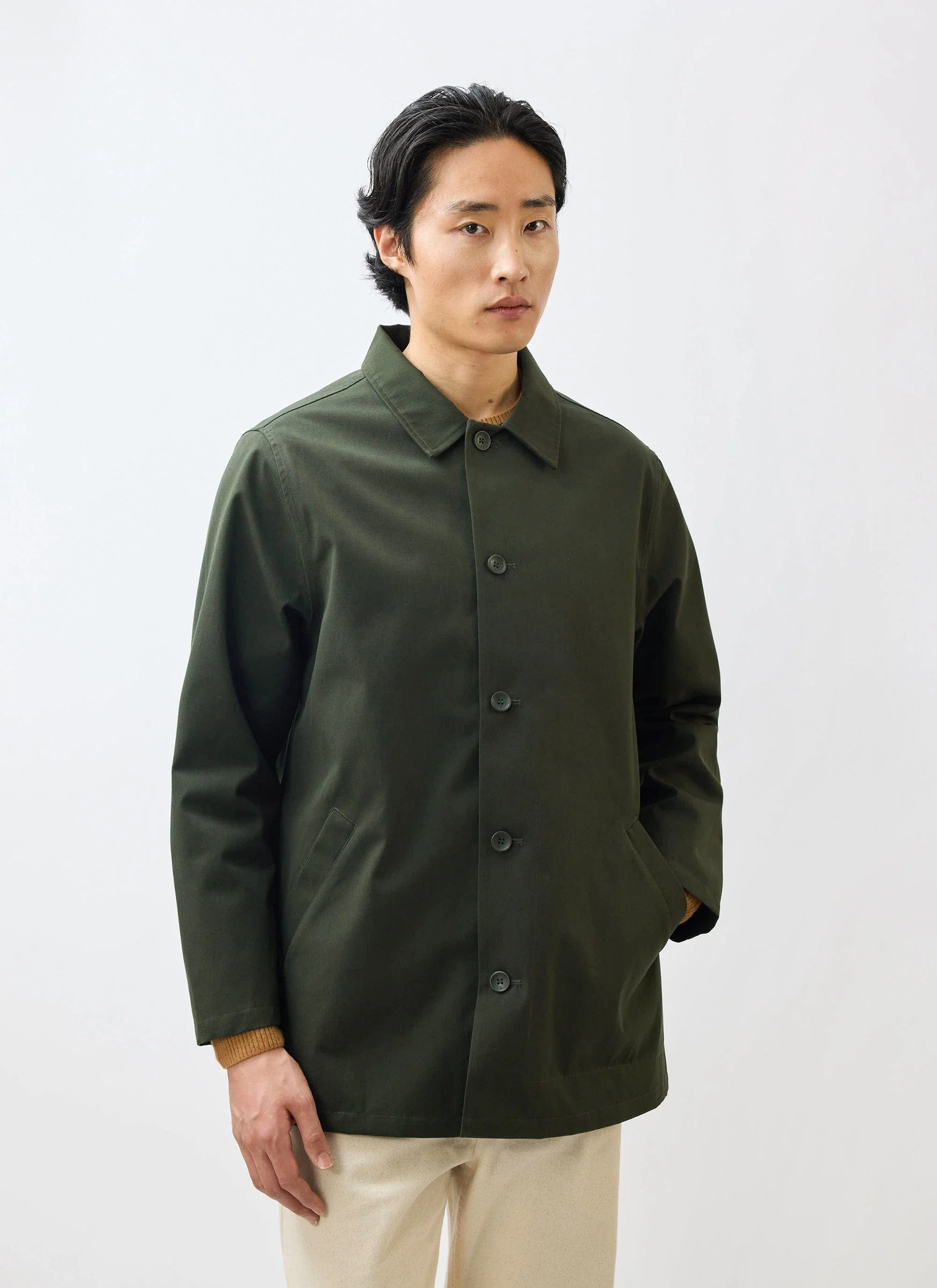 Sherlock Short Trench Coat | Waterproof | Forest with Check