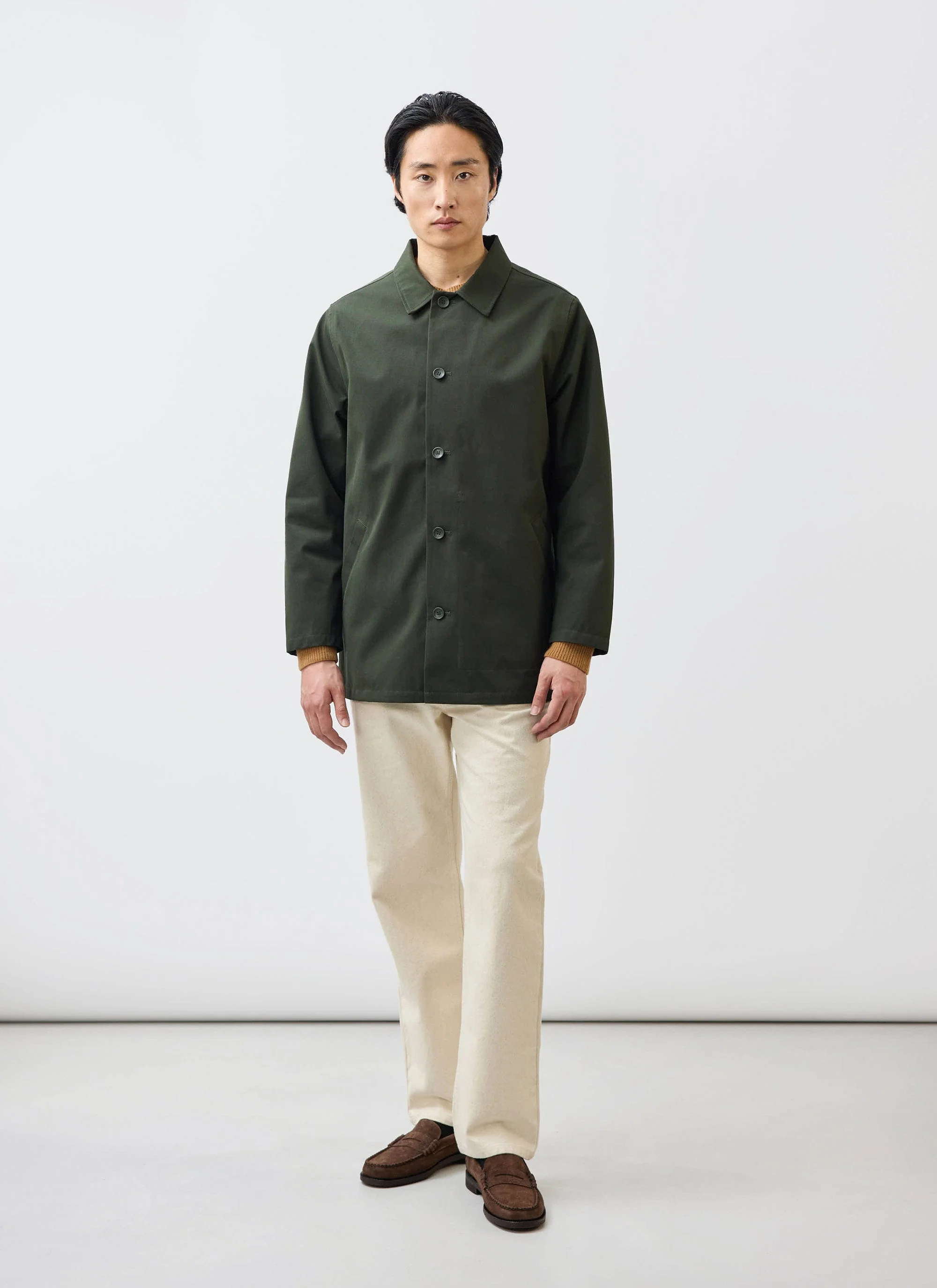 Sherlock Short Trench Coat | Waterproof | Forest with Check