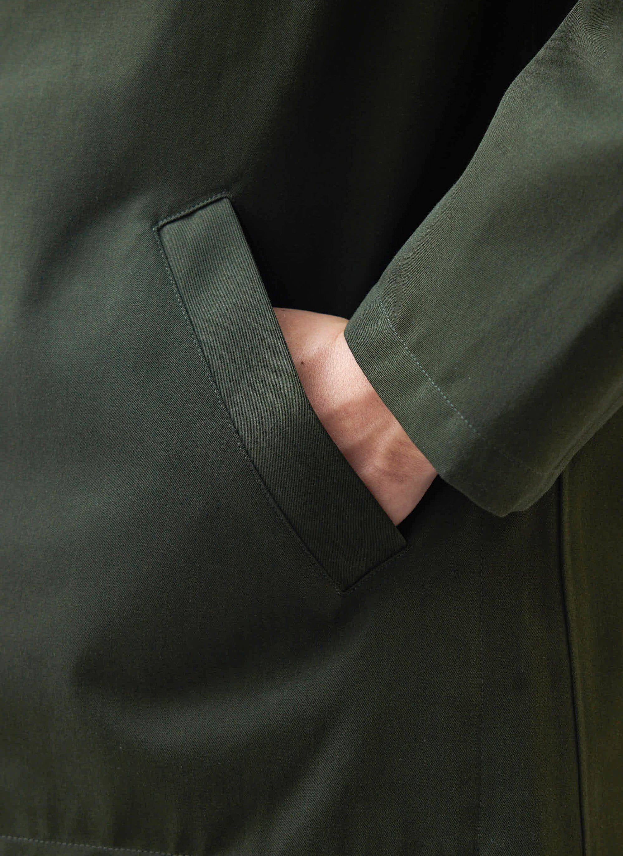 Sherlock Short Trench Coat | Waterproof | Forest with Check