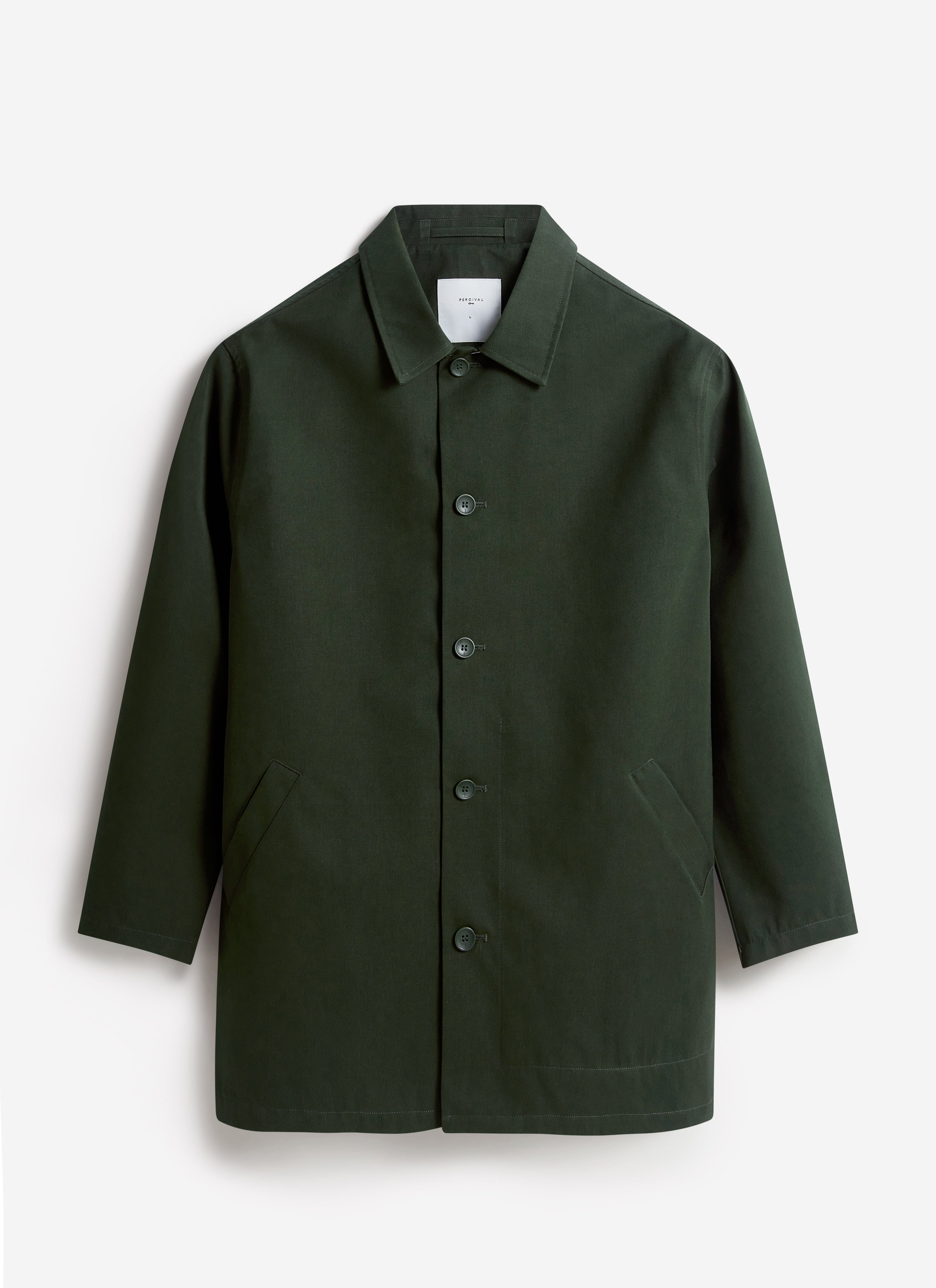 Sherlock Short Trench Coat | Waterproof | Forest with Check