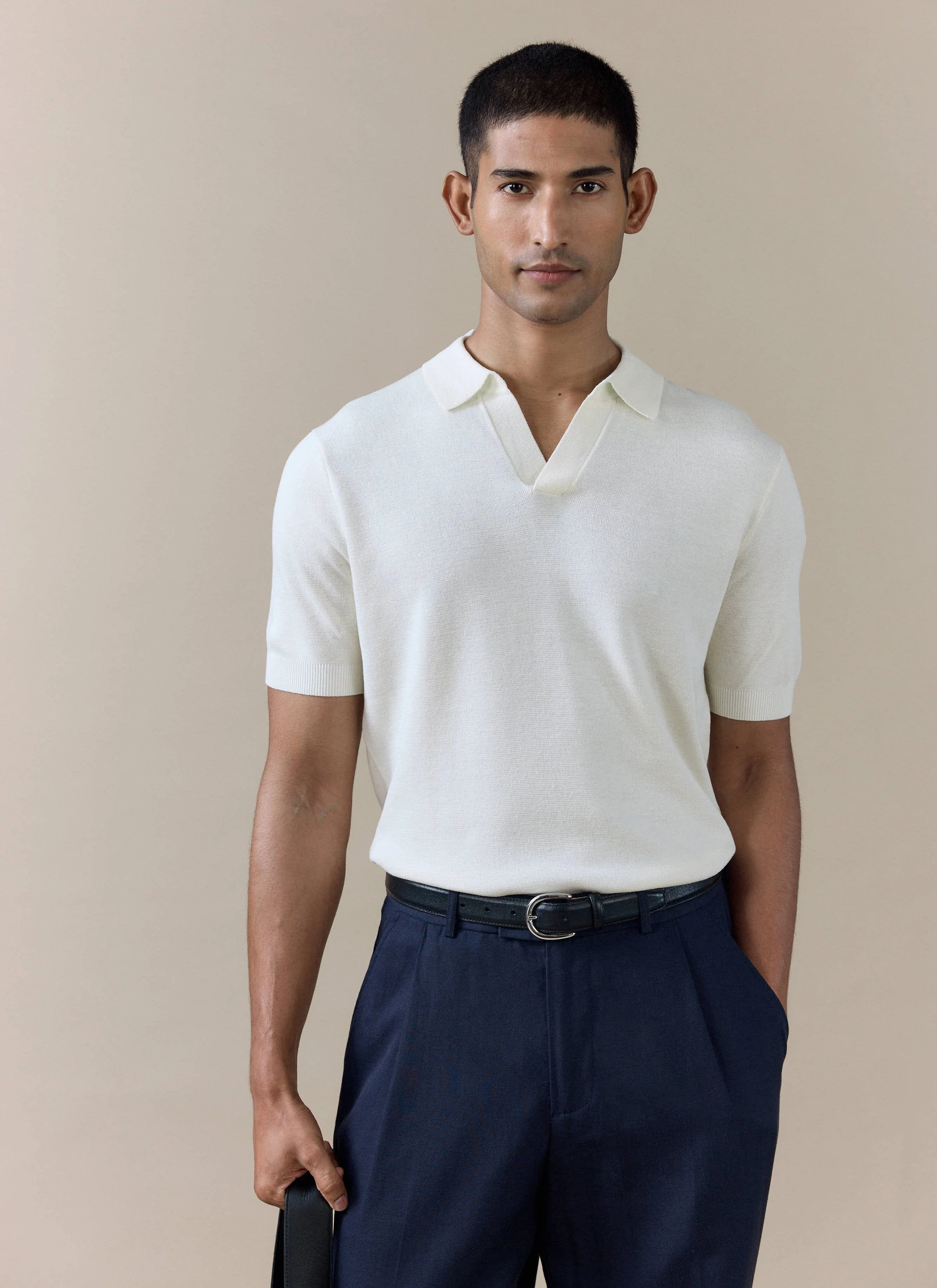 361-laurence-knitted-polo-linen-lyocell-blend-cream-6.webp Laurence Knitted Polo | Linen Lyocell Blend | Cream