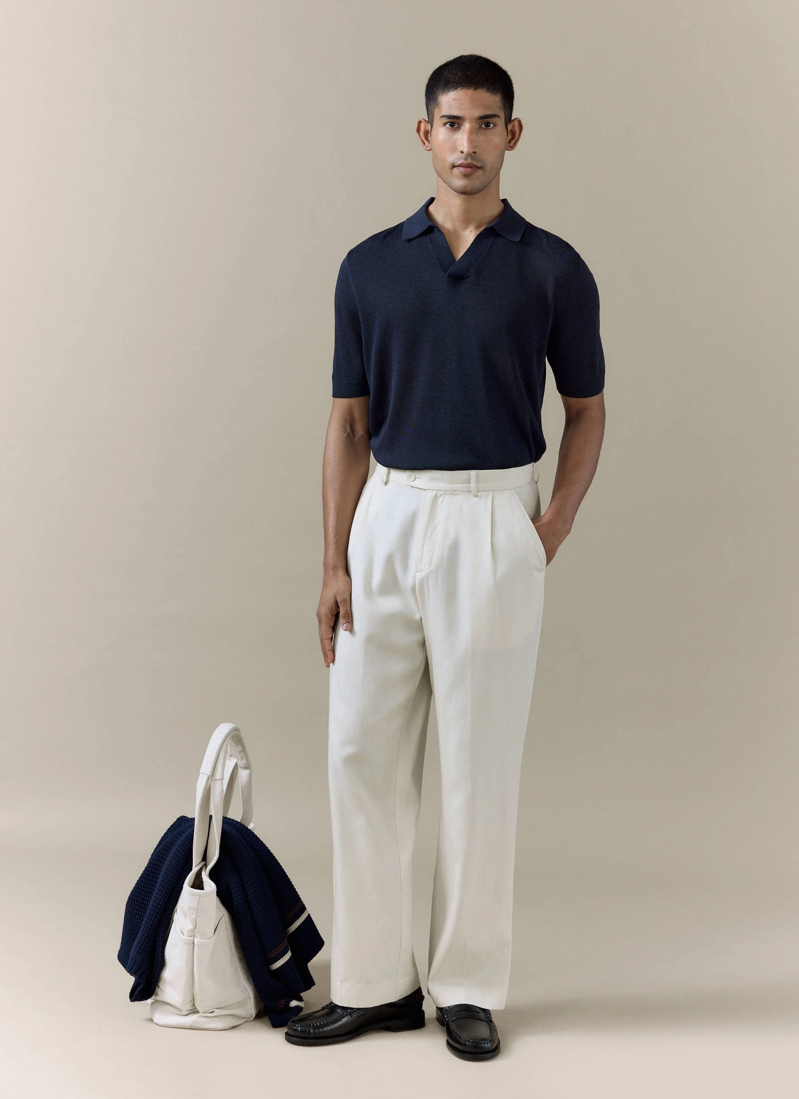 368-laurence-knitted-polo-linen-lyocell-blend-navy-2.webp Laurence Knitted Polo | Linen Lyocell Blend | Navy