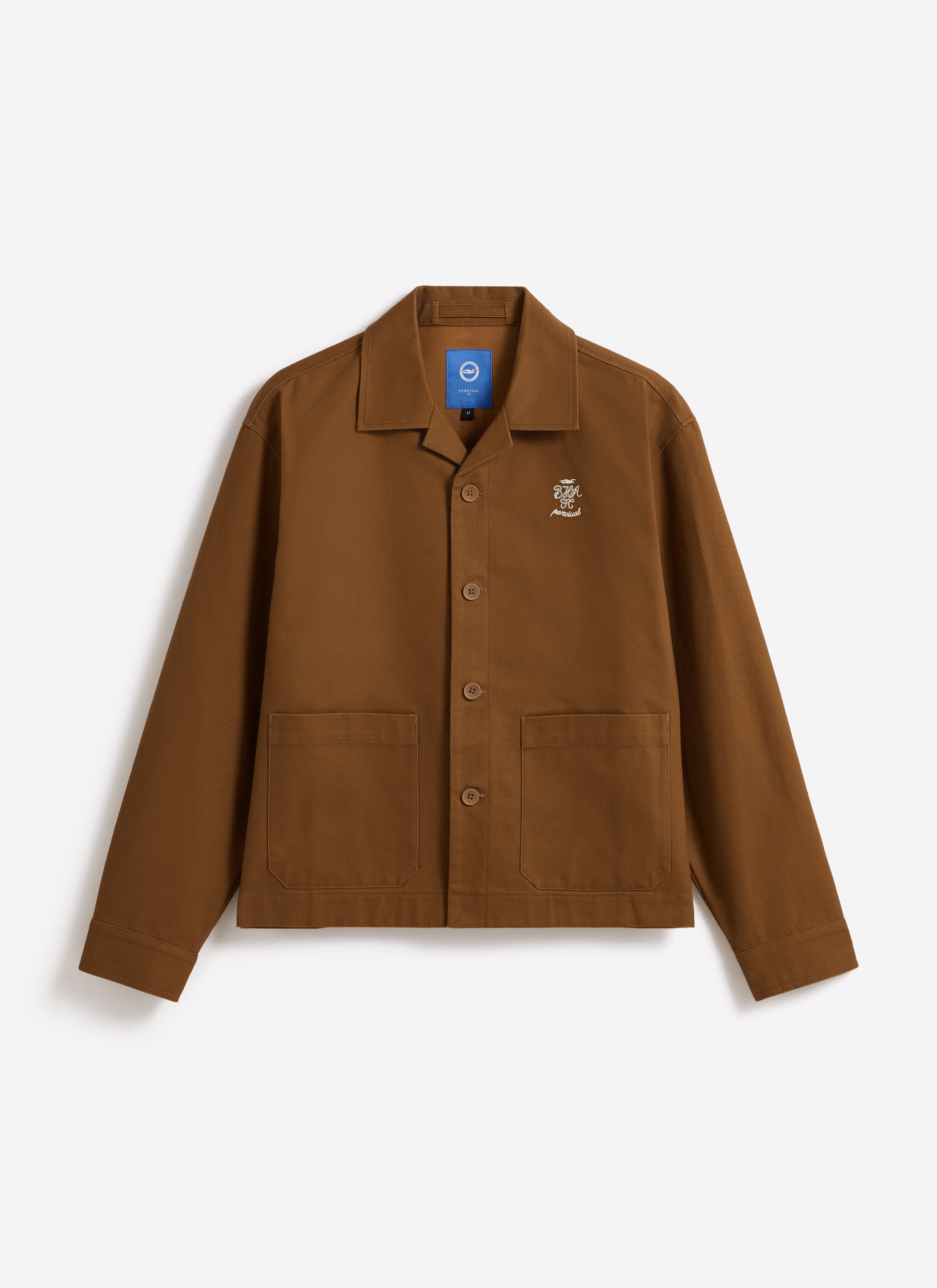 3729-cotton-canvas-workshirt-brighton-hove-albion-f.c.-x-percival-brown-8.jpg Cotton Canvas Workshirt | Brighton & Hove Albion F.C. x Percival | Brown