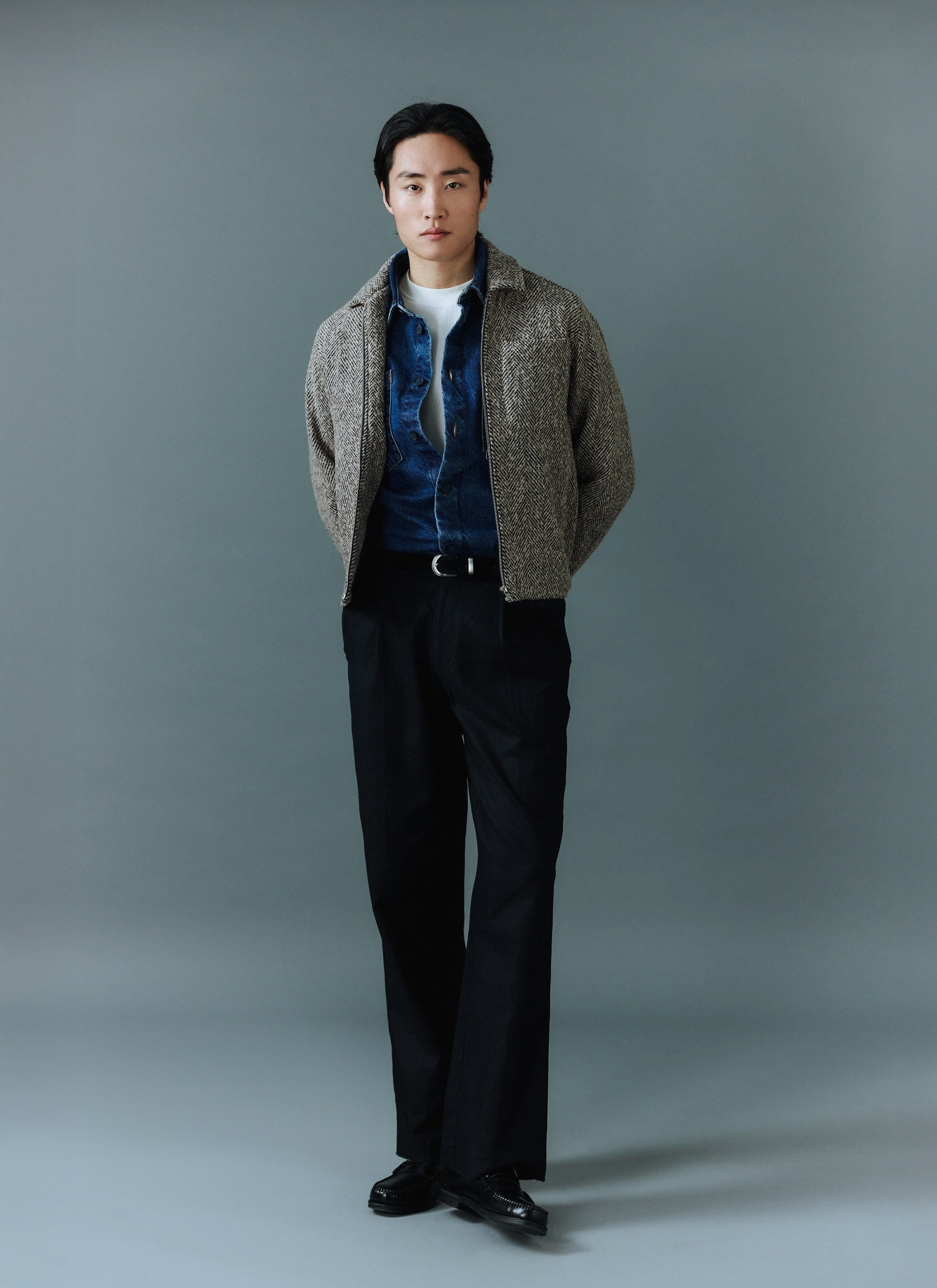 3750-herringbone-zip-jacket-wool-cream-1.jpg Herringbone Zip Jacket | Wool | Cream